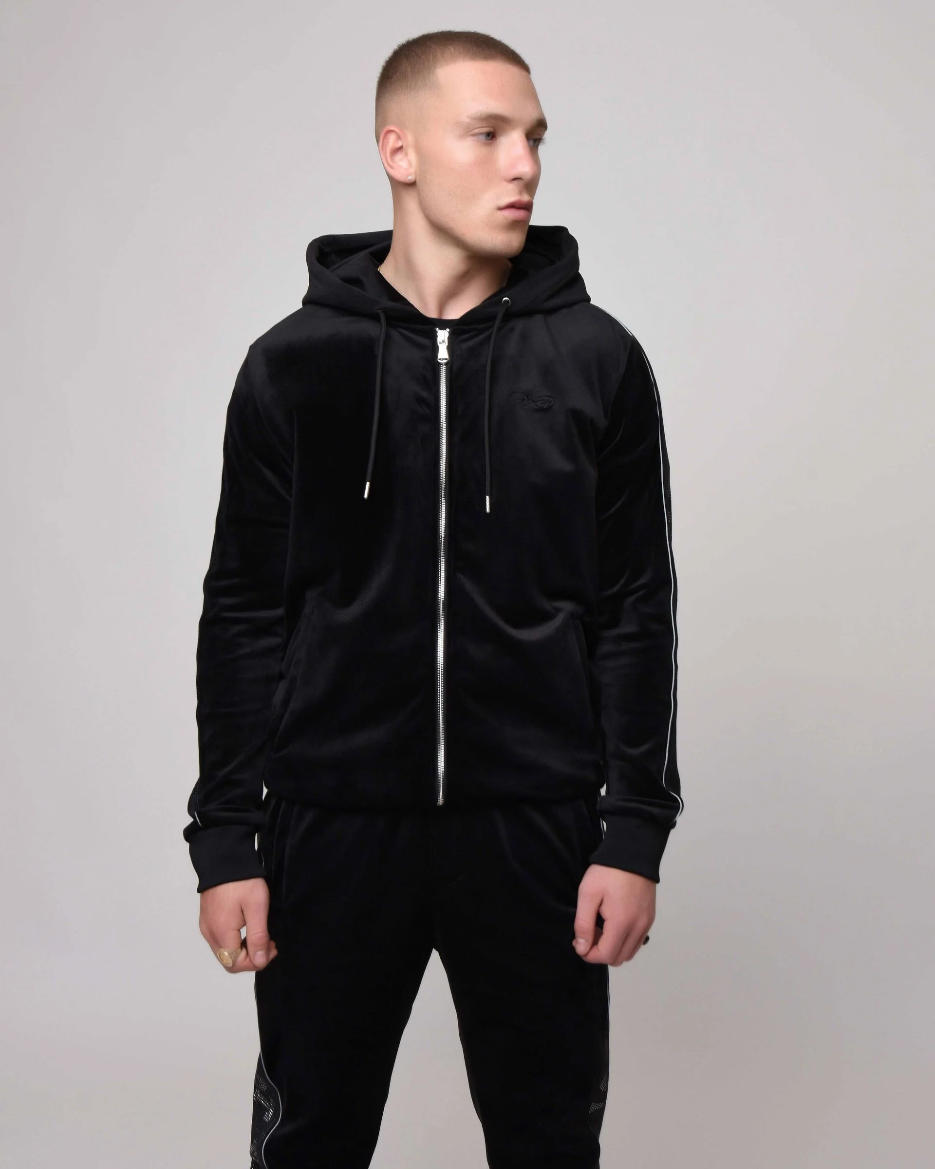 Veste à capuche bande logo strass - Image 6
