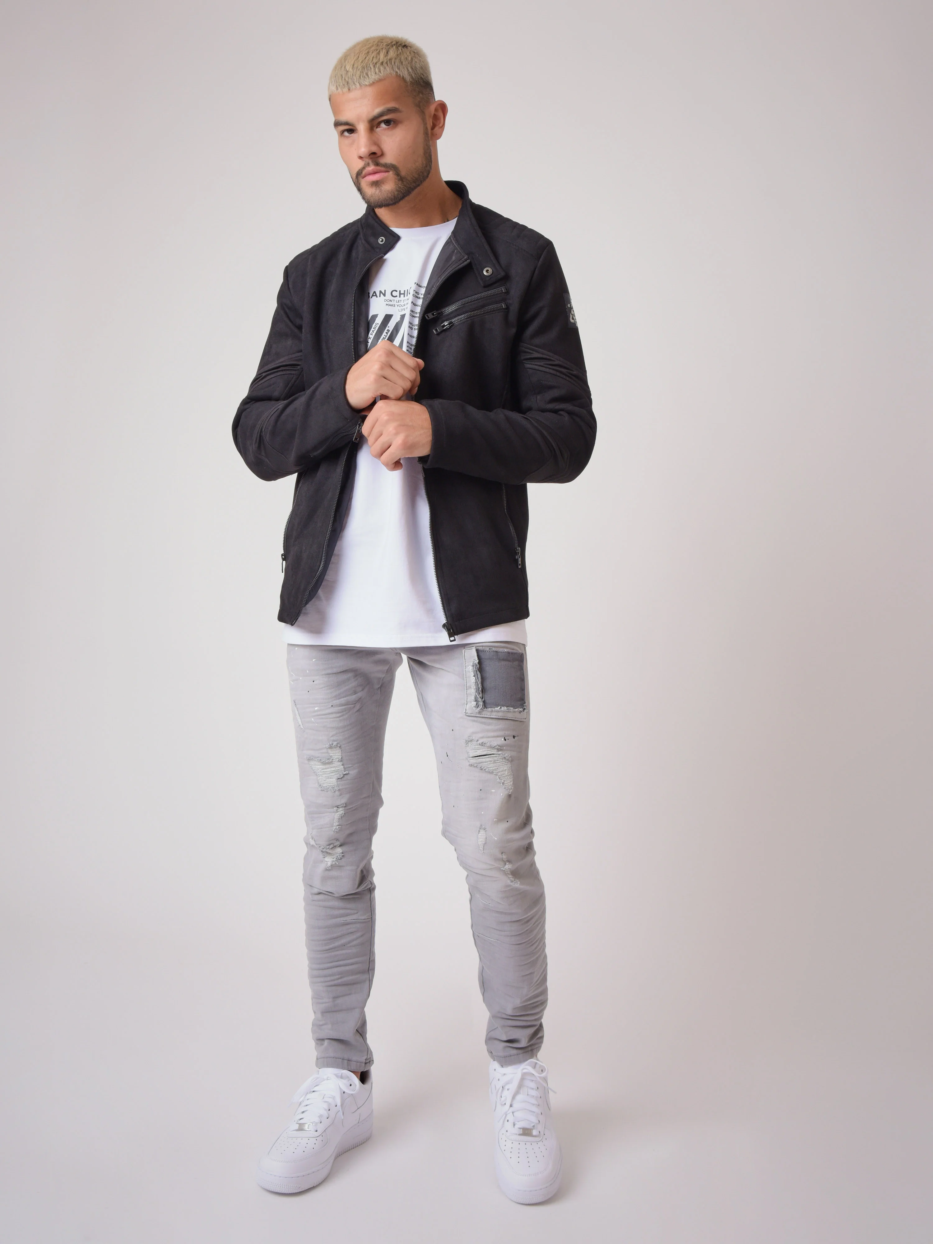 Perfecto style motard effet daim "Baba Collab" - Image 3