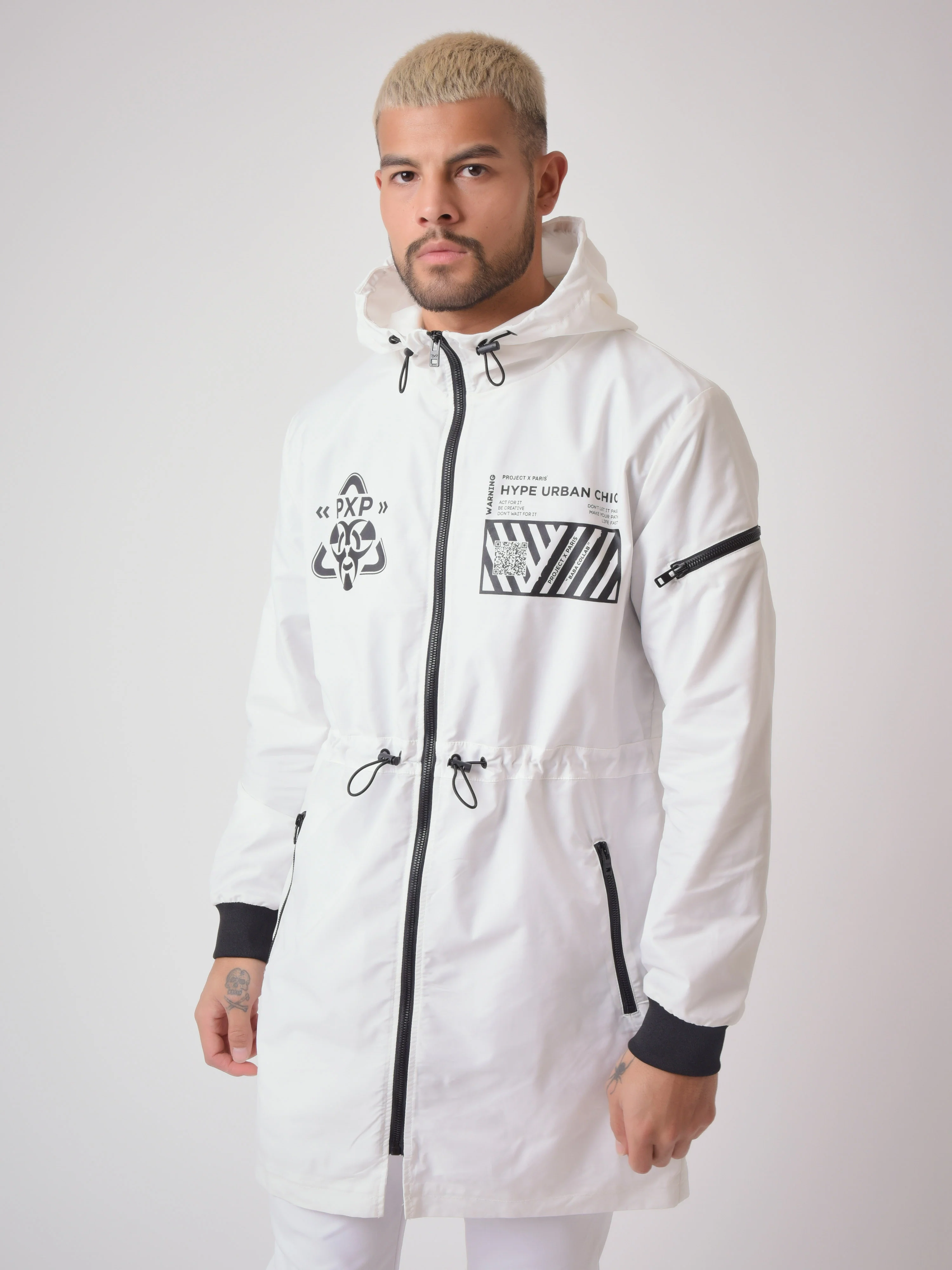 Coupe vent long black & white "Baba Collab" - Image 3