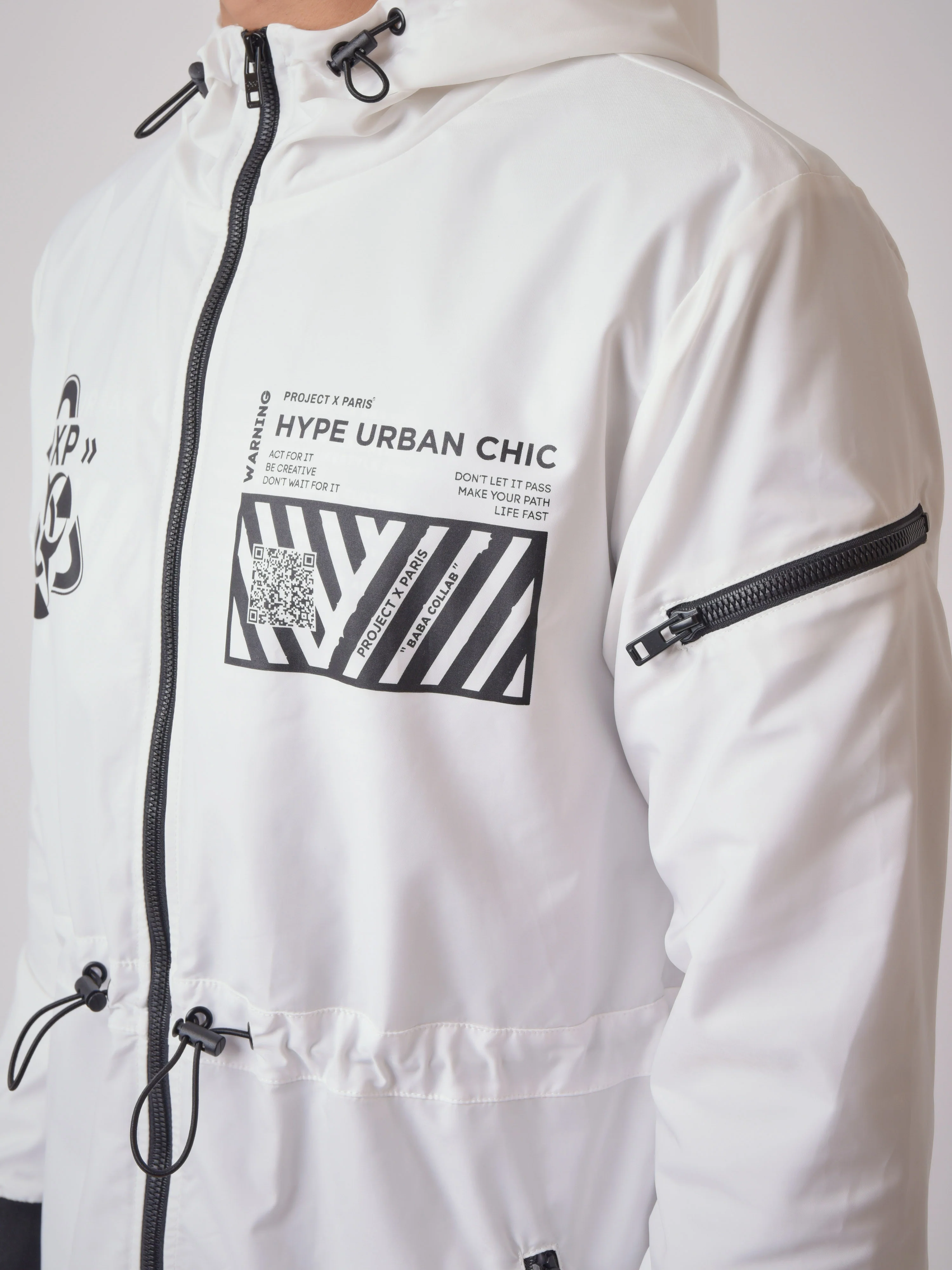 Coupe vent long black & white "Baba Collab" - Image 5