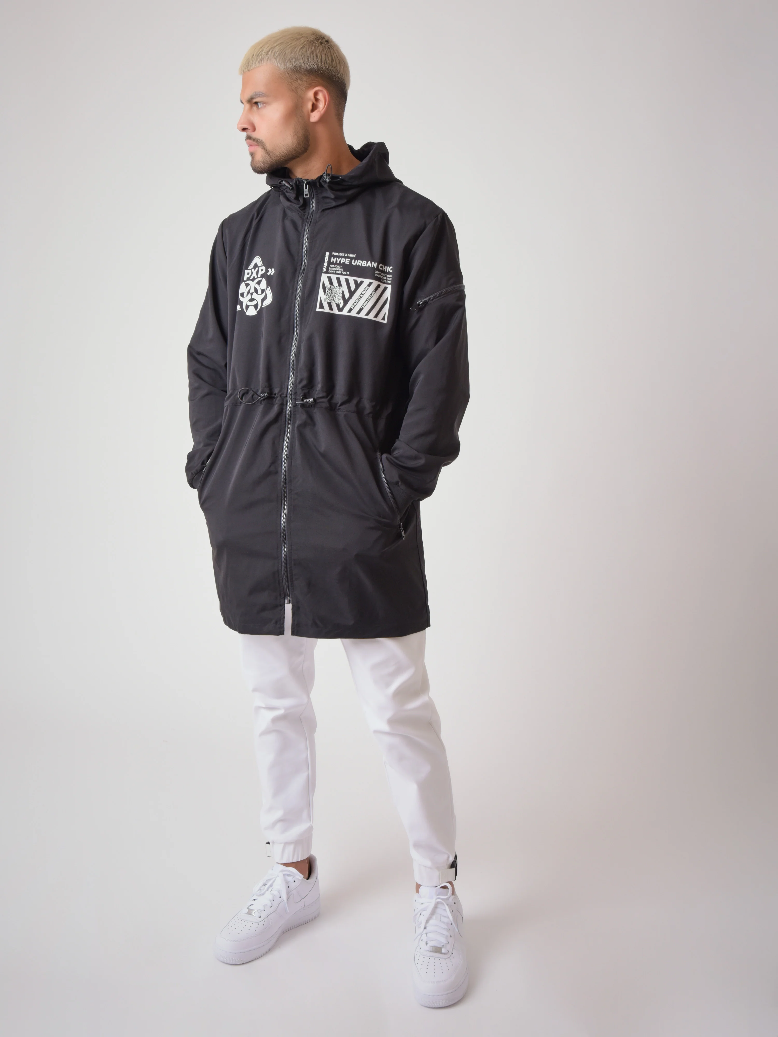 Coupe vent long black & white "Baba Collab" - Image 3