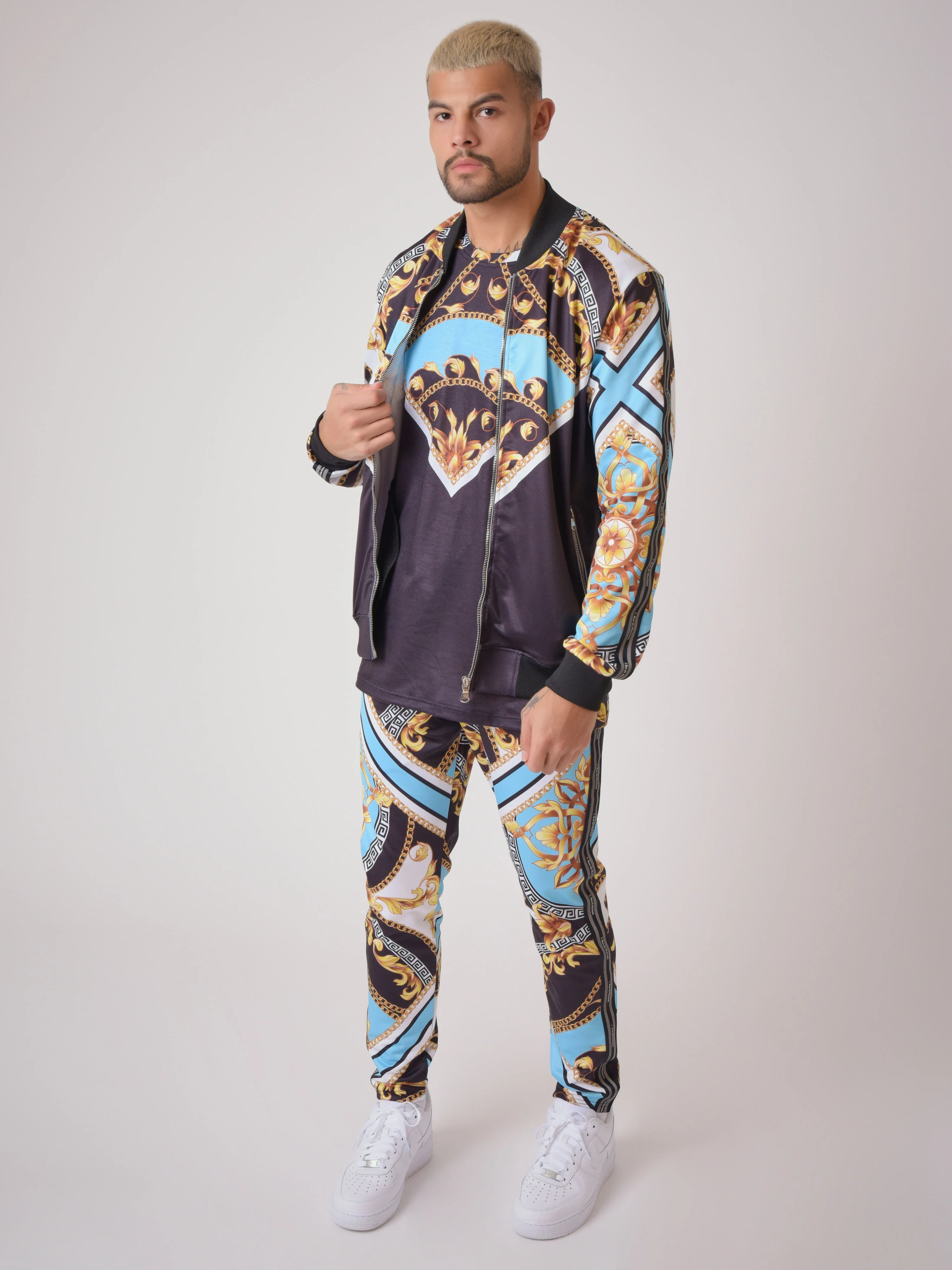 Veste col bomber motif baroque "Baba Collab" - Image 3