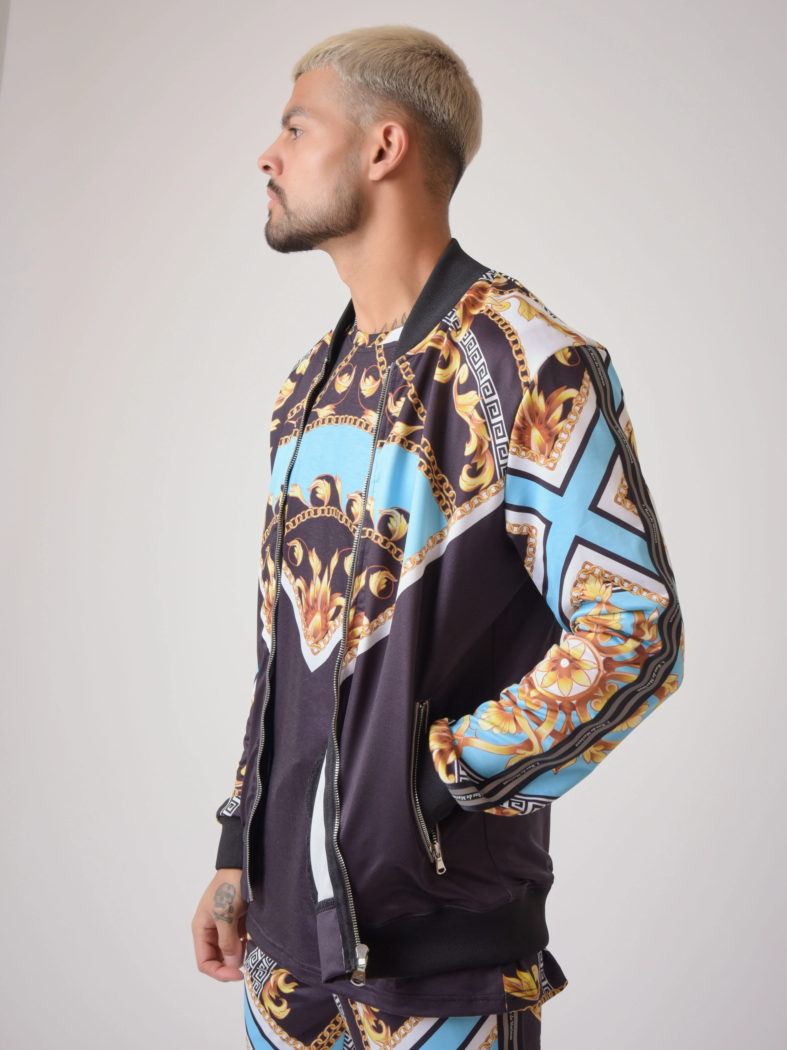 Veste col bomber motif baroque "Baba Collab" - Image 4