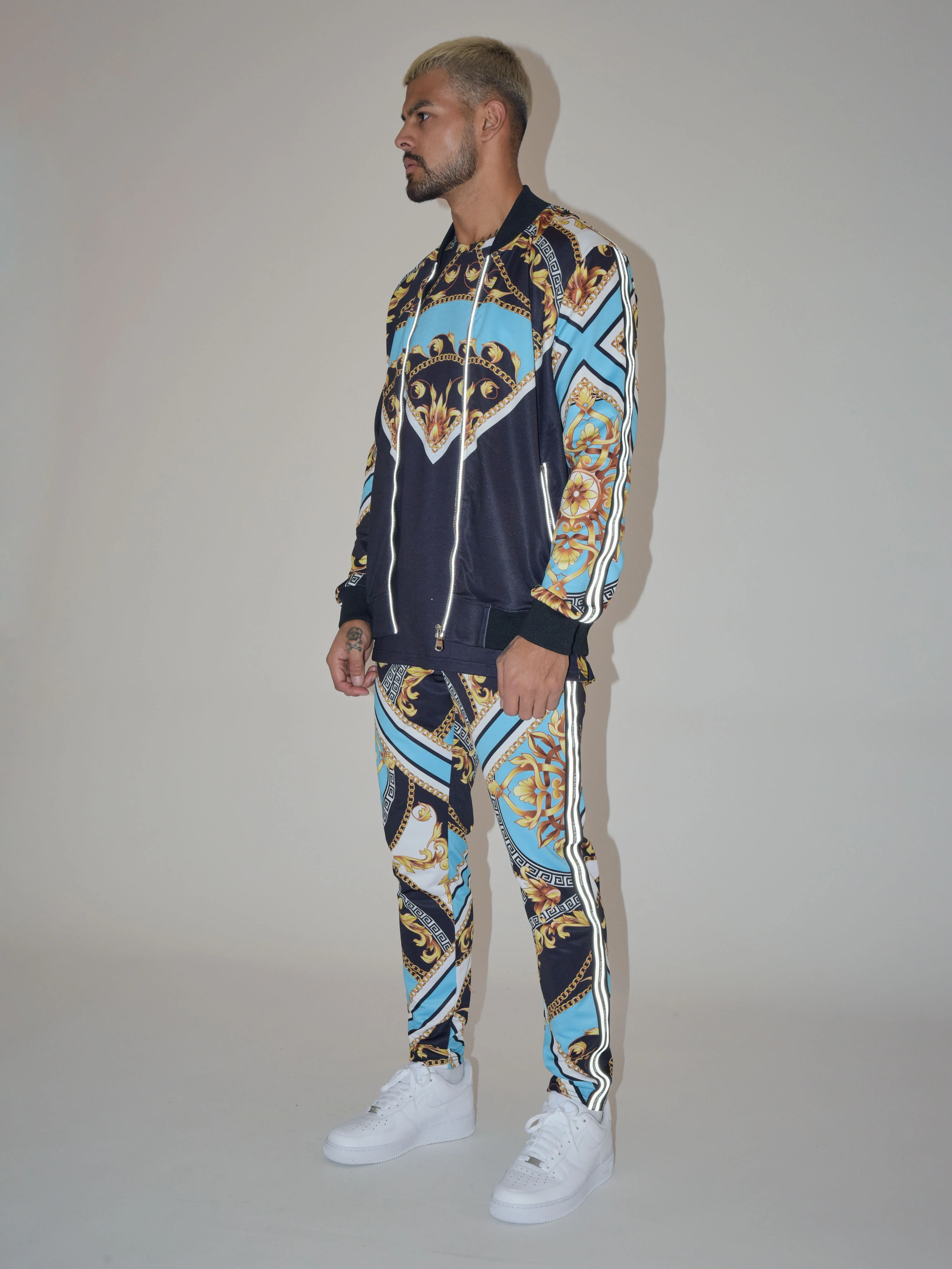 Veste col bomber motif baroque "Baba Collab" - Image 6