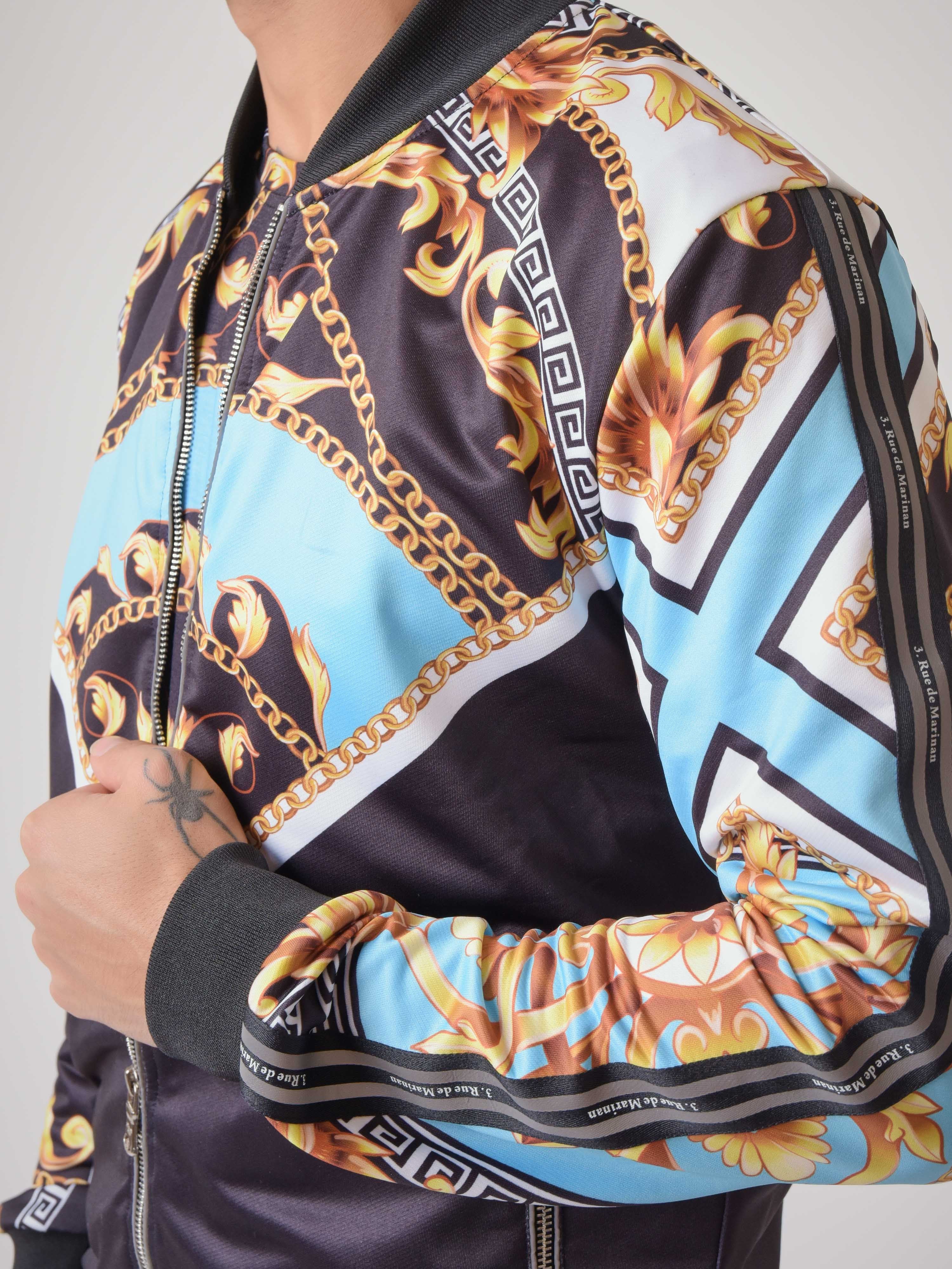 Veste col bomber motif baroque "Baba Collab" - Image 8