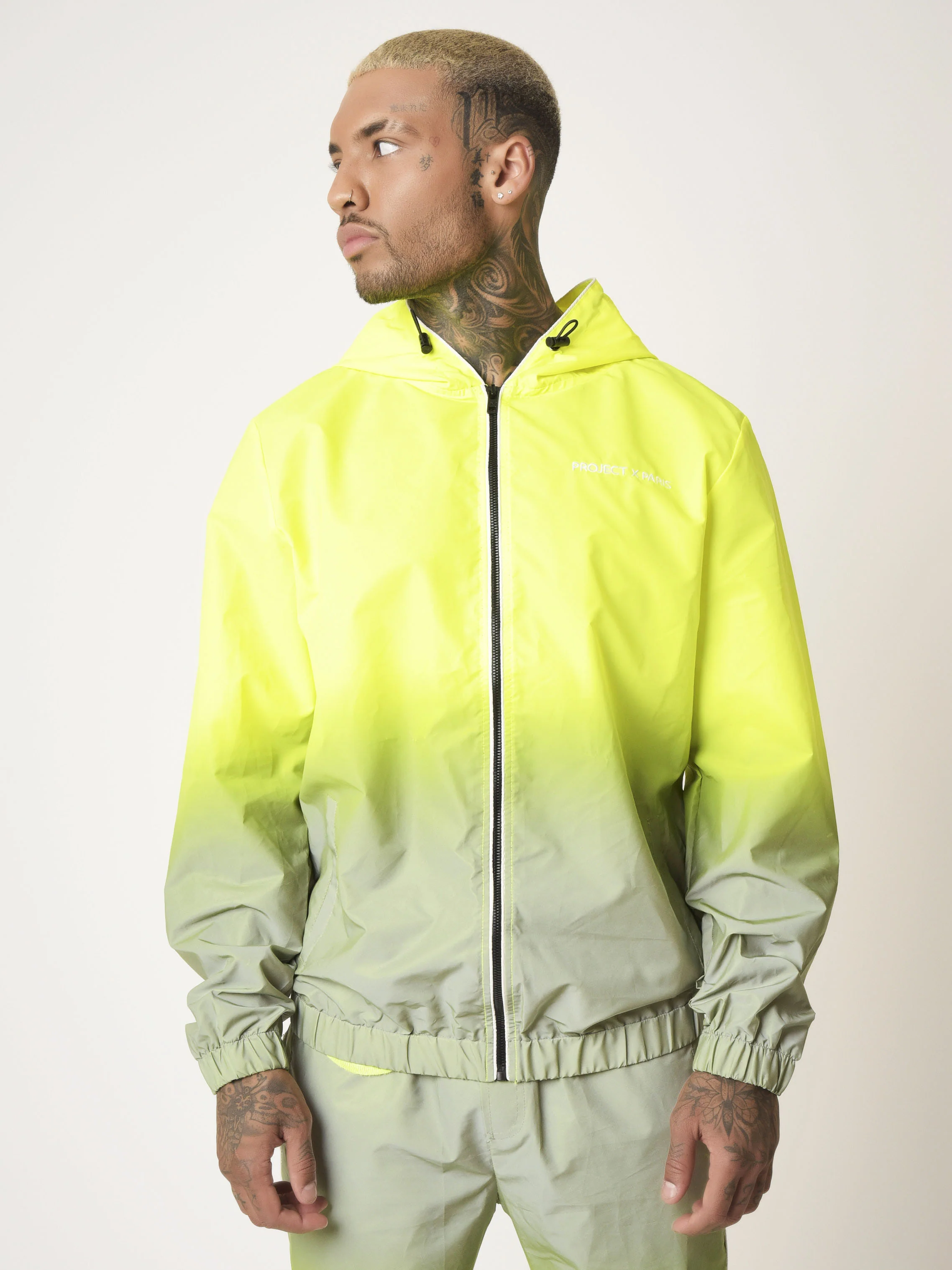 Veste à capuche dégradé réfléchissante