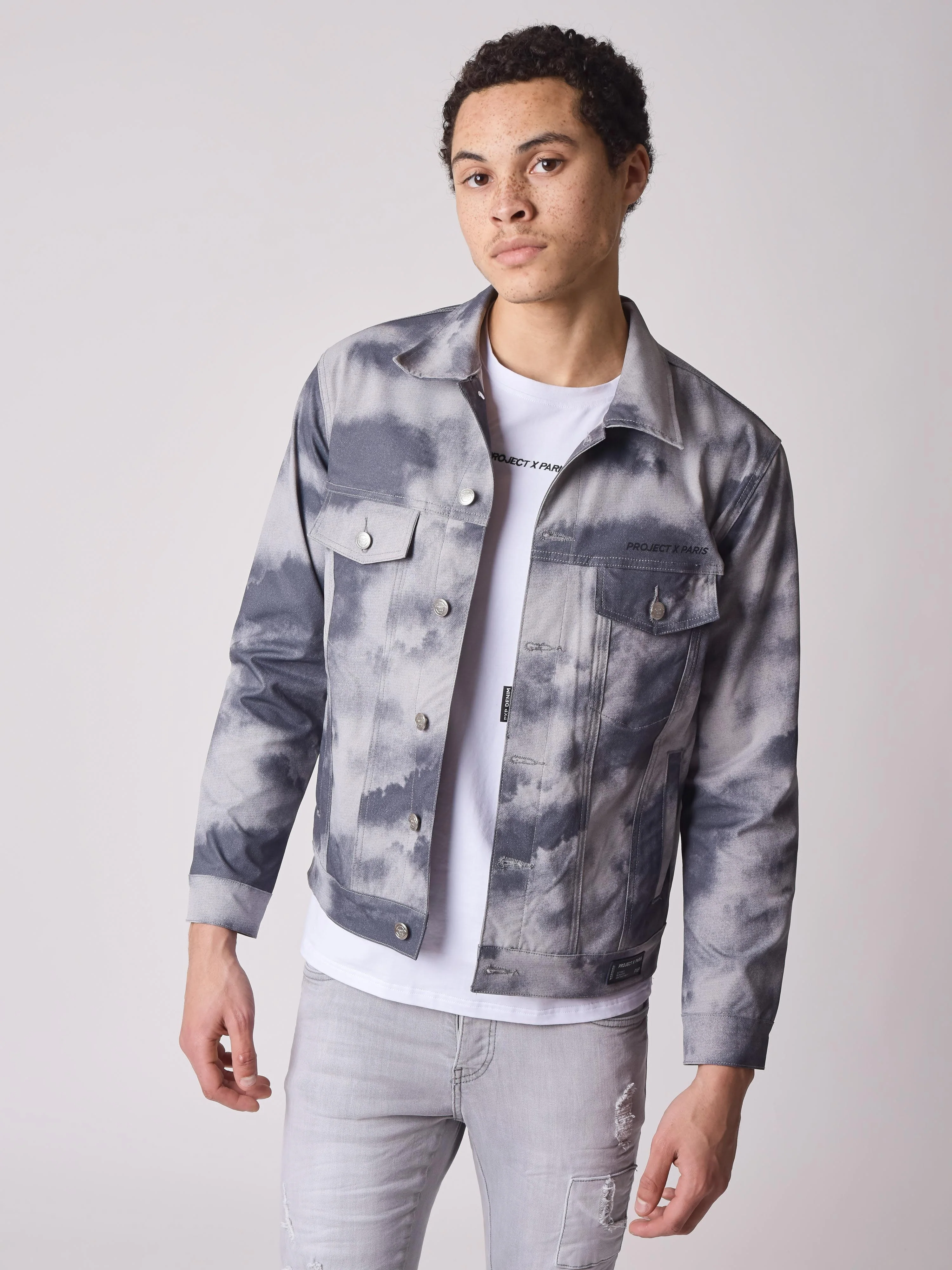 Veste en denim motif tie & dye - Image 5