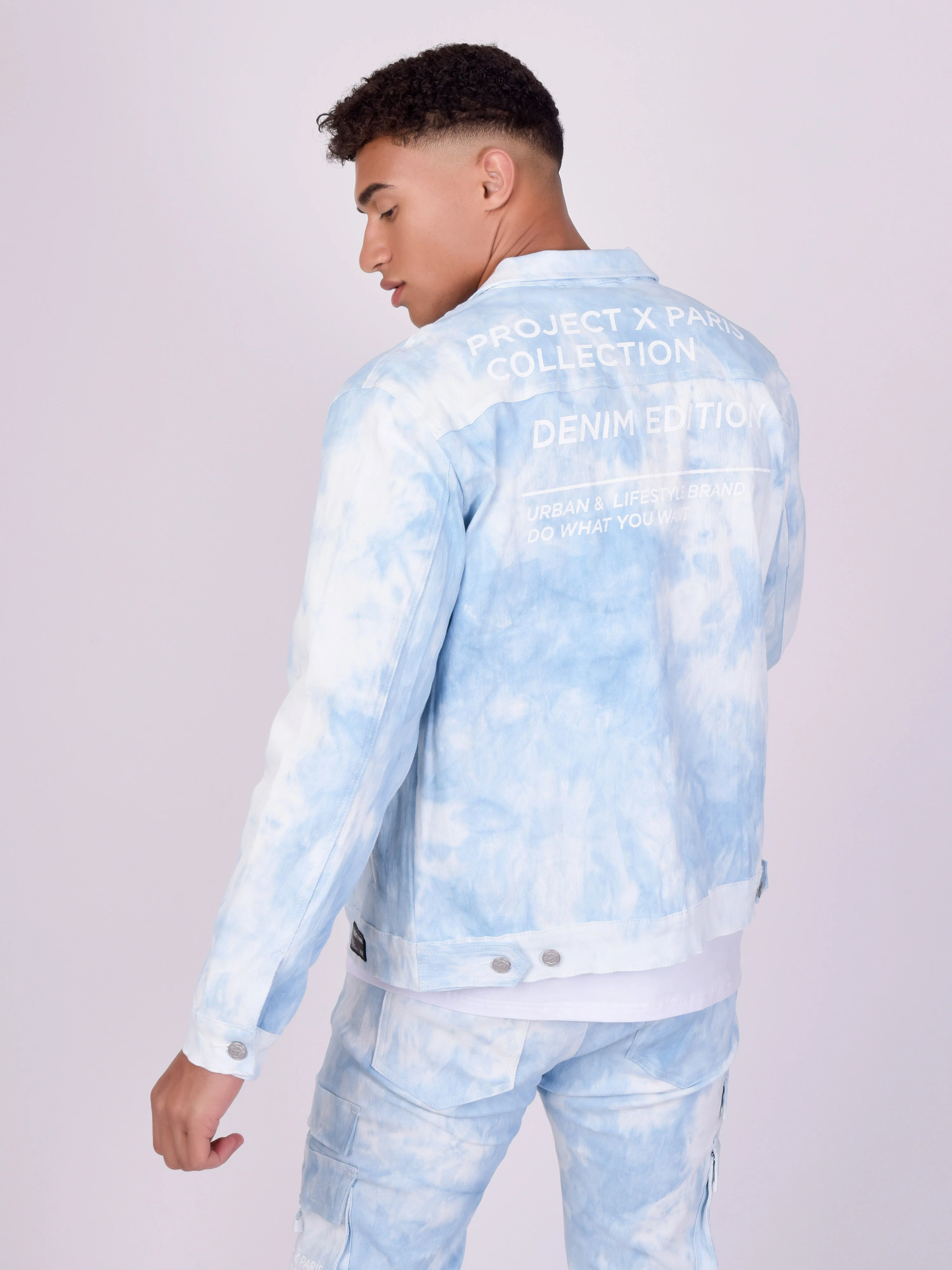 Veste en denim motif tie & dye - Image 4