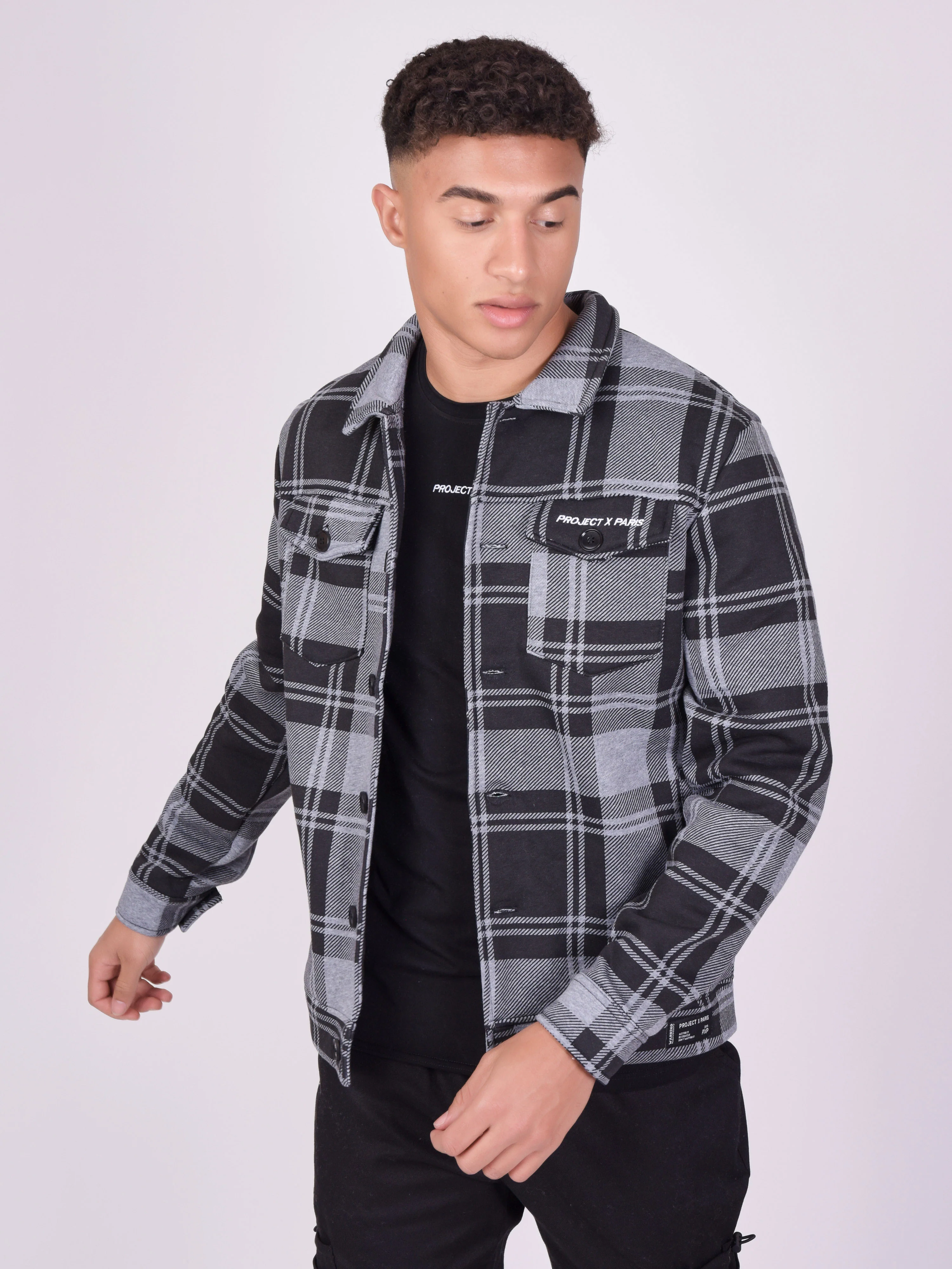 Surchemise en molleton motif carreaux
