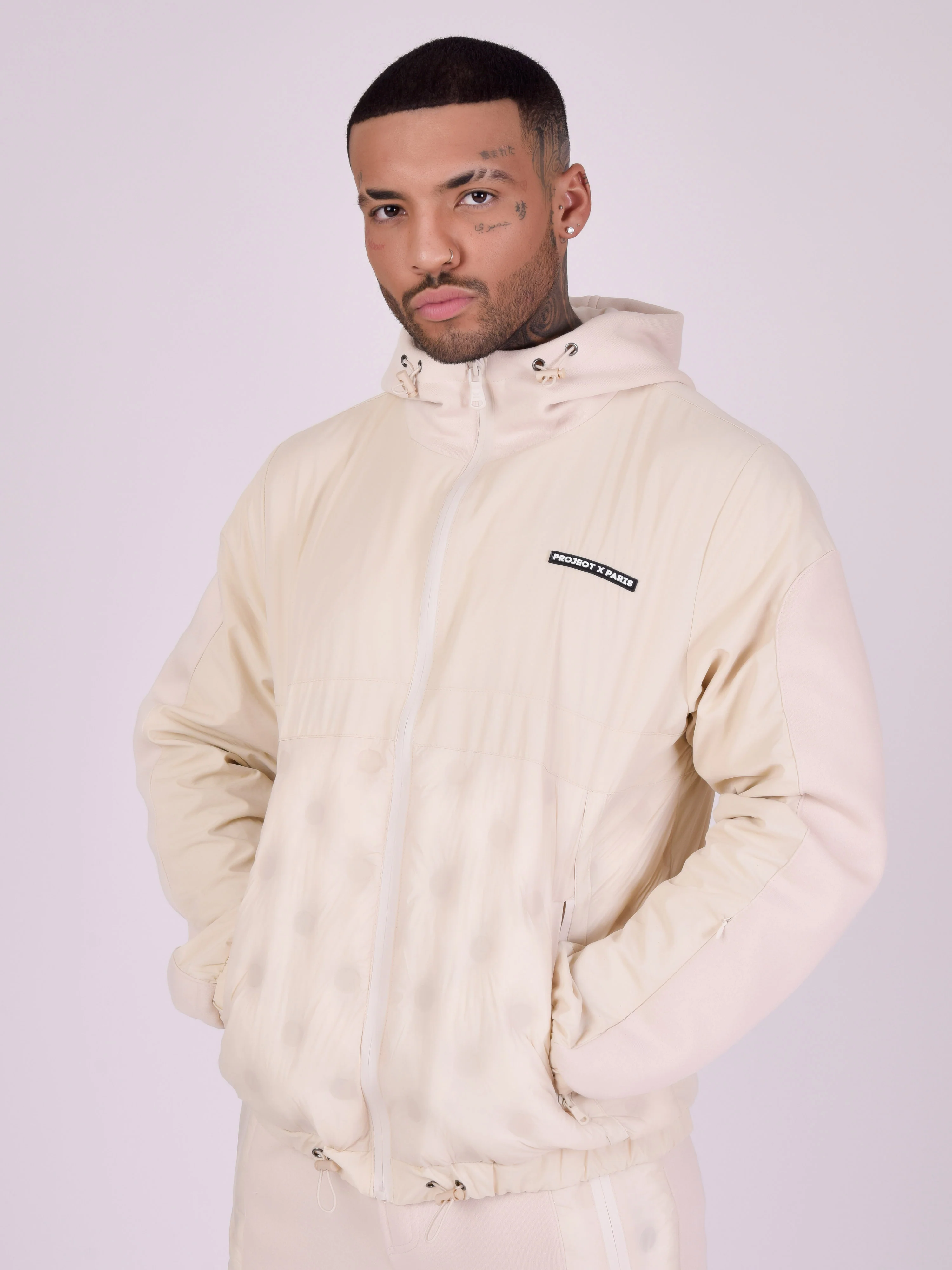 Veste à capuche bi-matière matelassage rond - Image 3