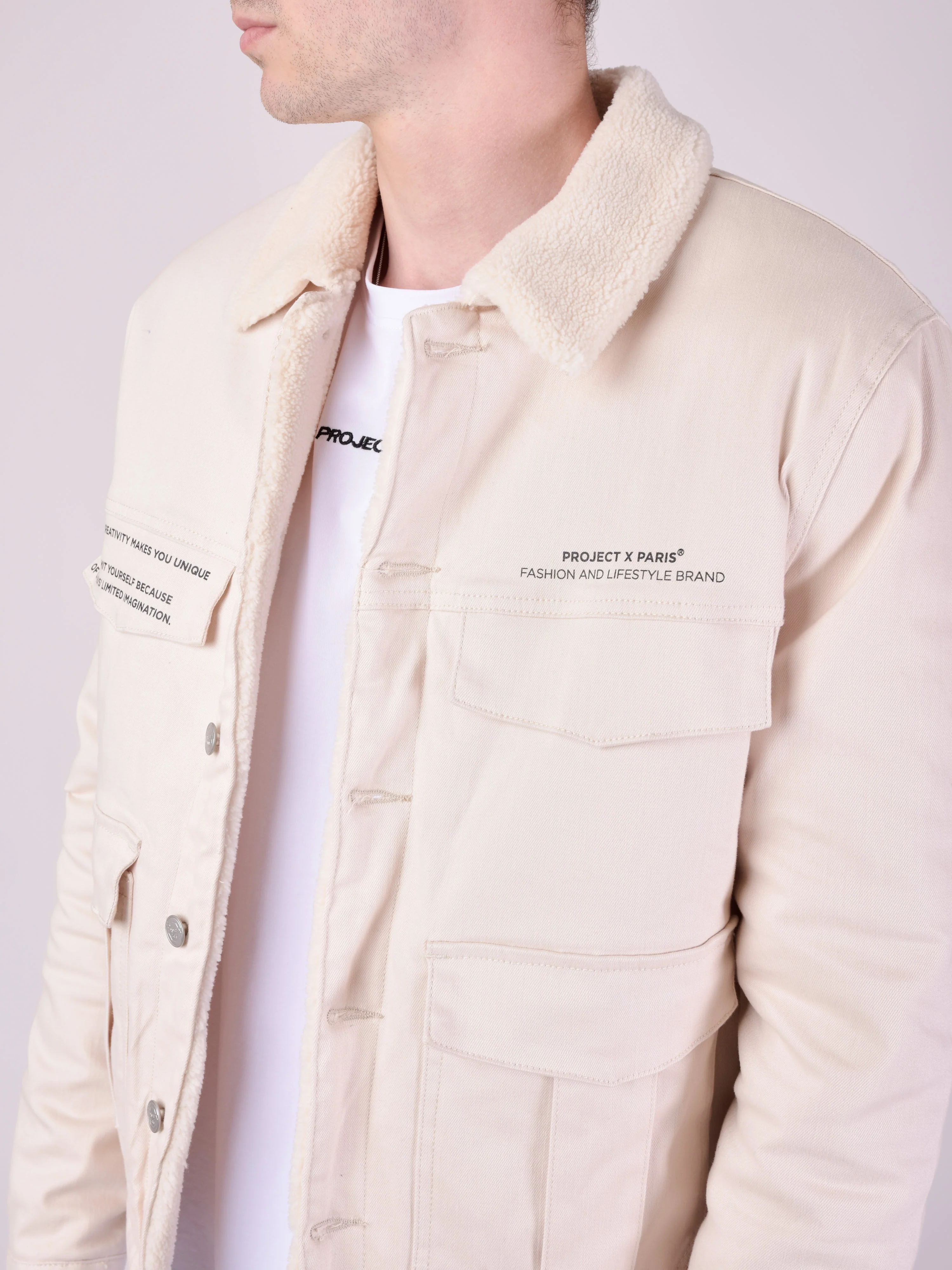 Blouson col et doublure effet laine - Image 5