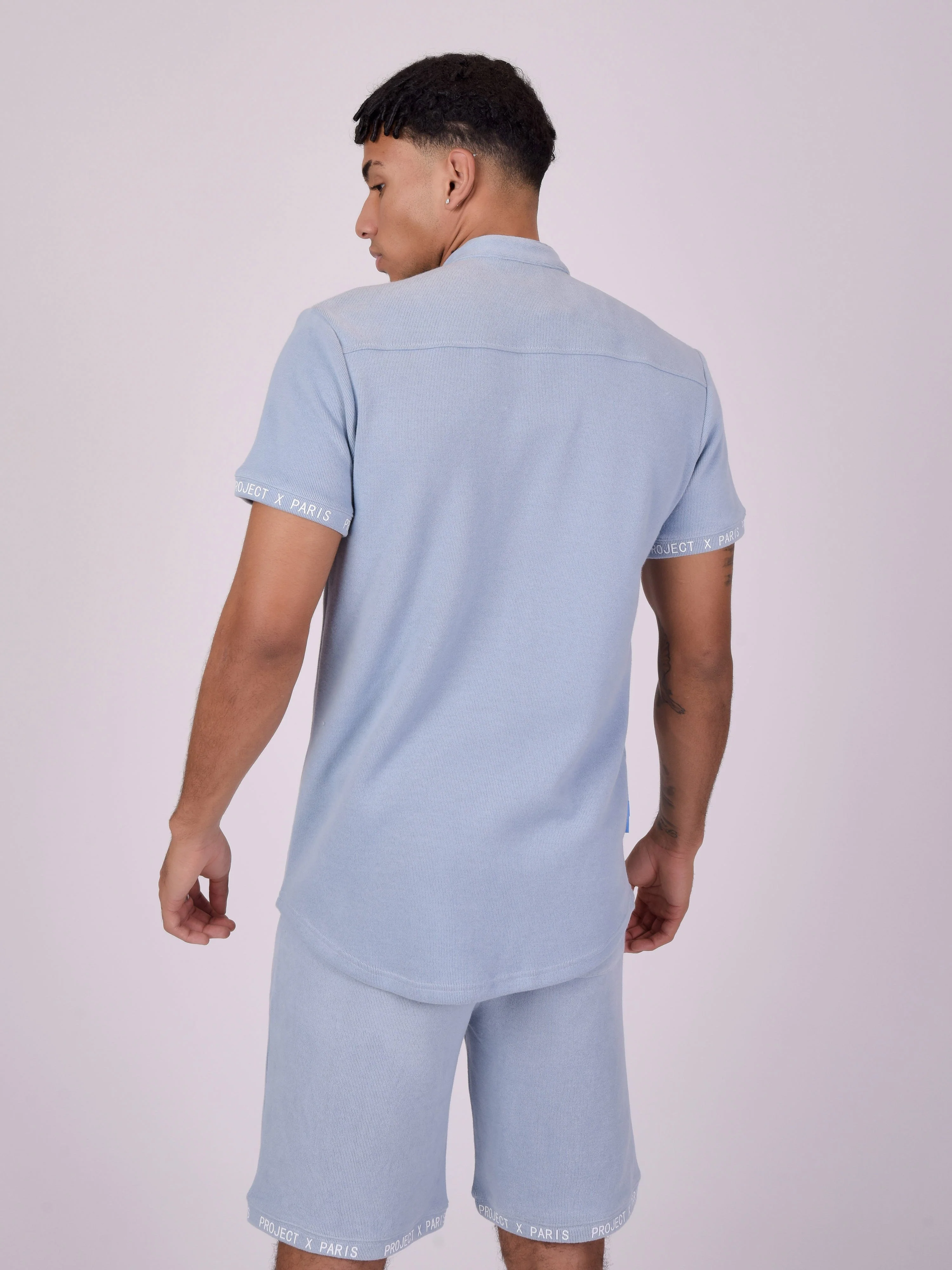 Chemise col mao style maille - Image 5