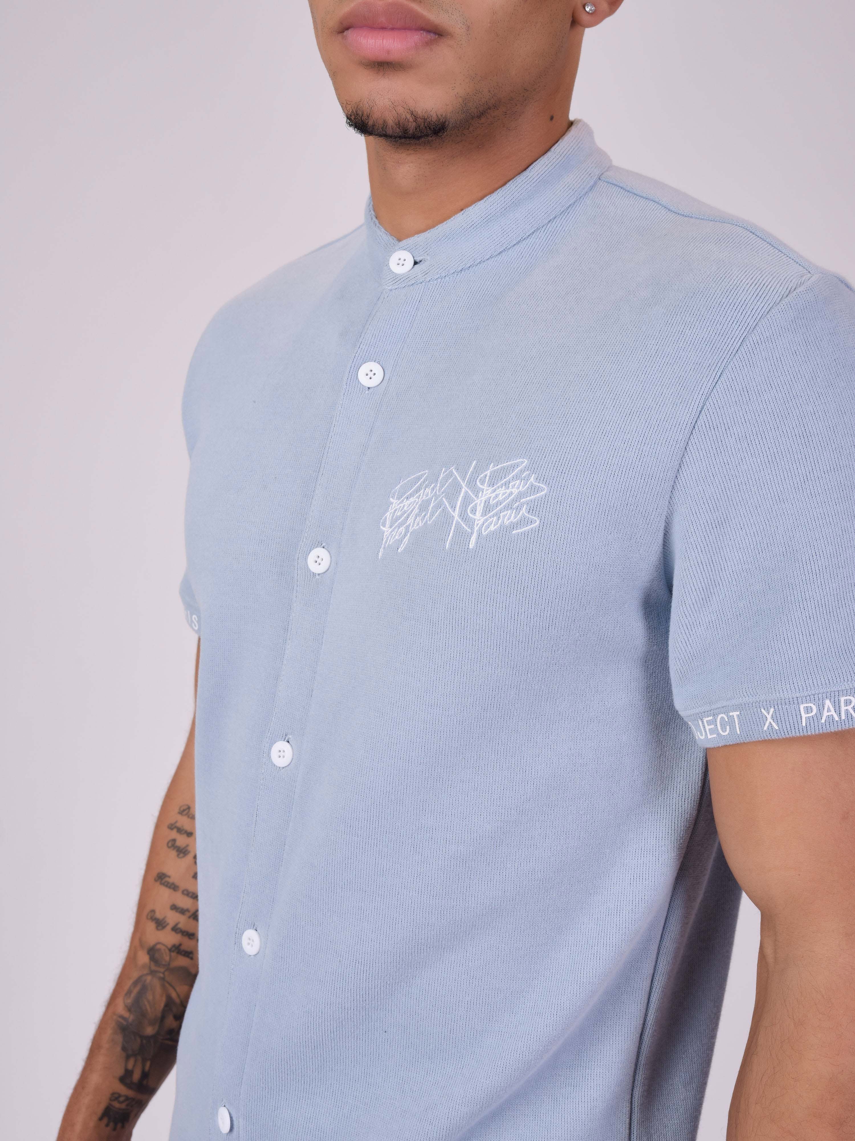 Chemise col mao style maille - Image 6