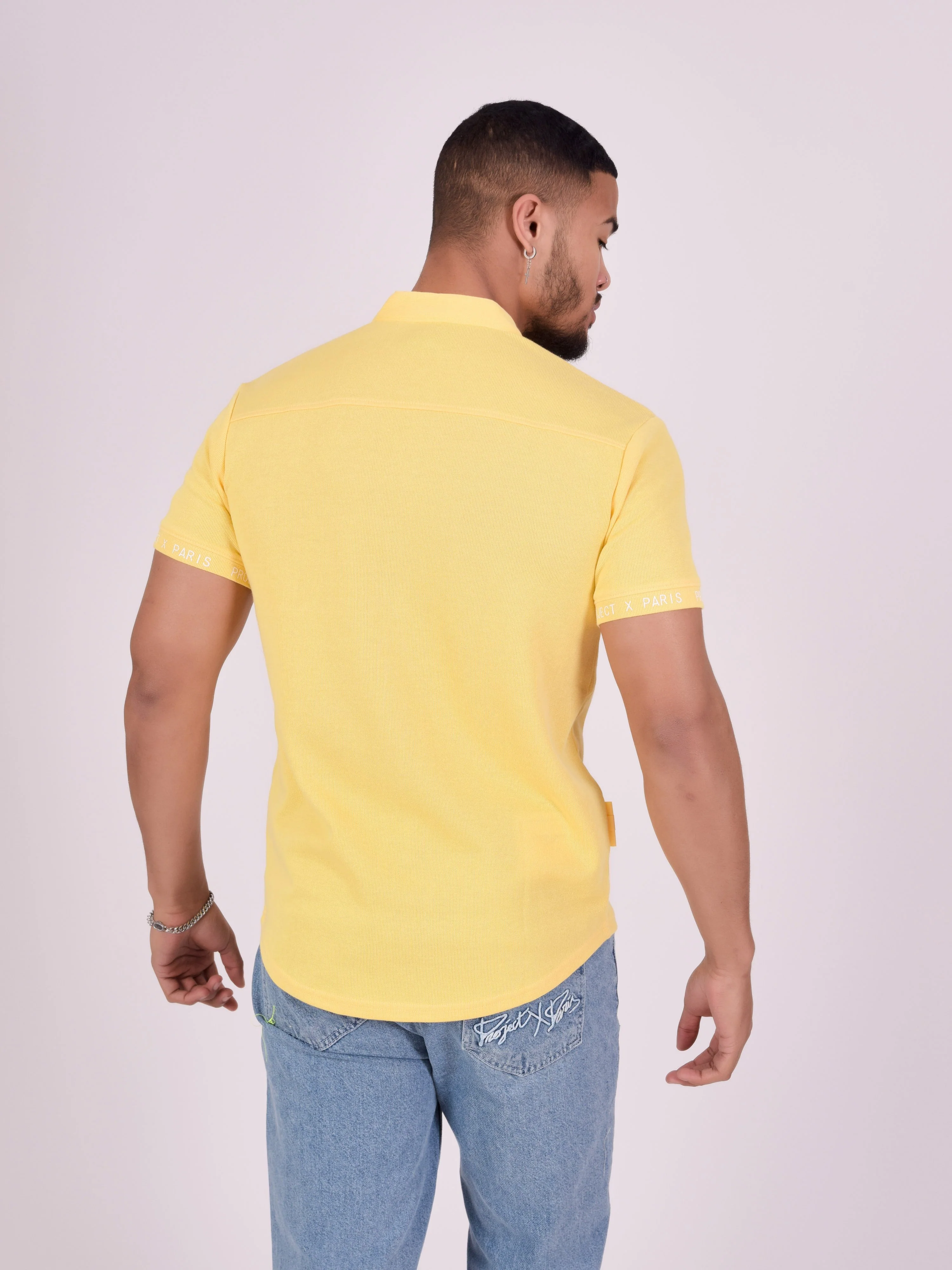 Chemise col mao style maille - Image 5
