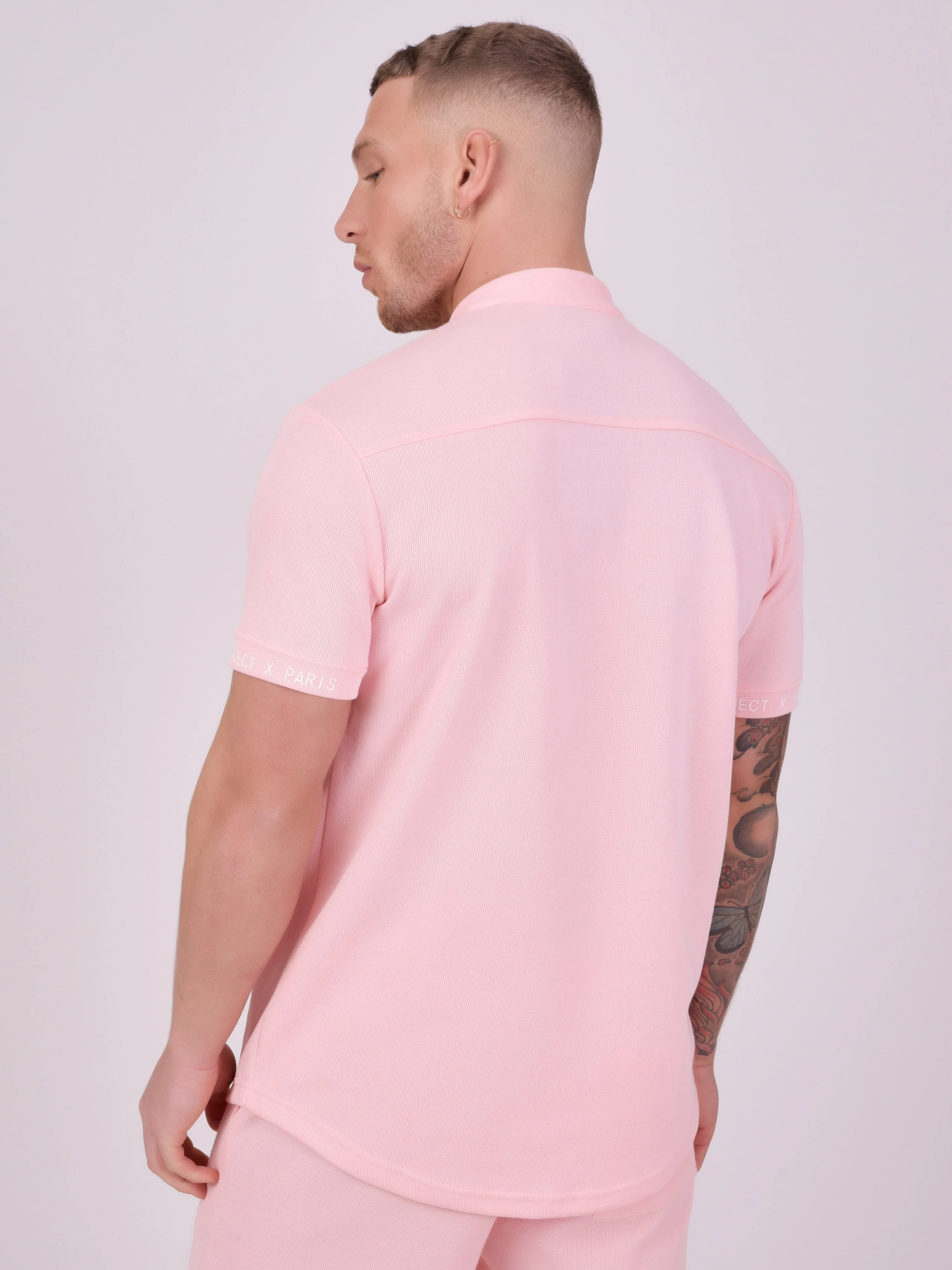 Chemise col mao style maille - Image 5