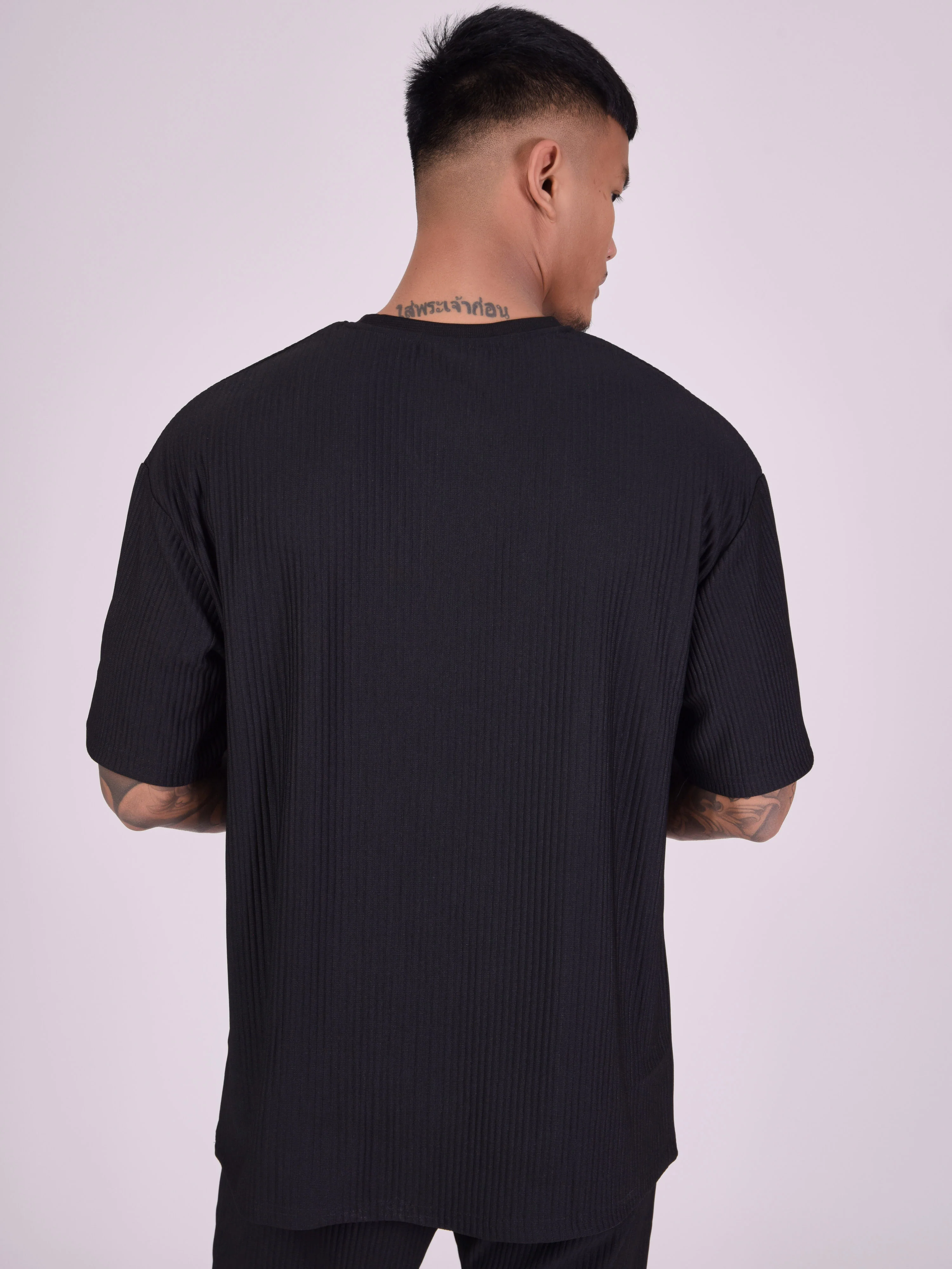 T-shirt oversize en matière texturé - Image 11