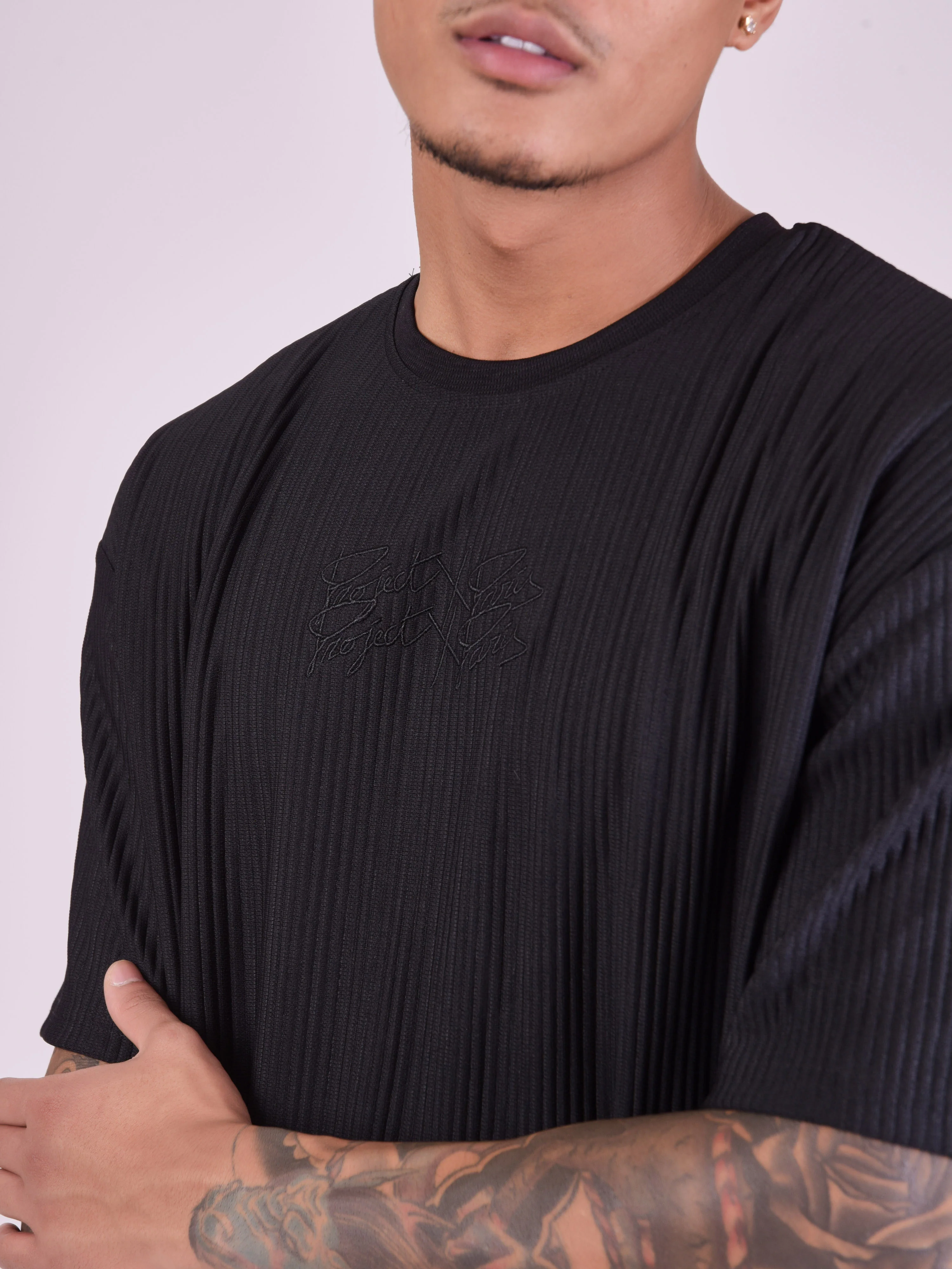 T-shirt oversize en matière texturé - Image 12