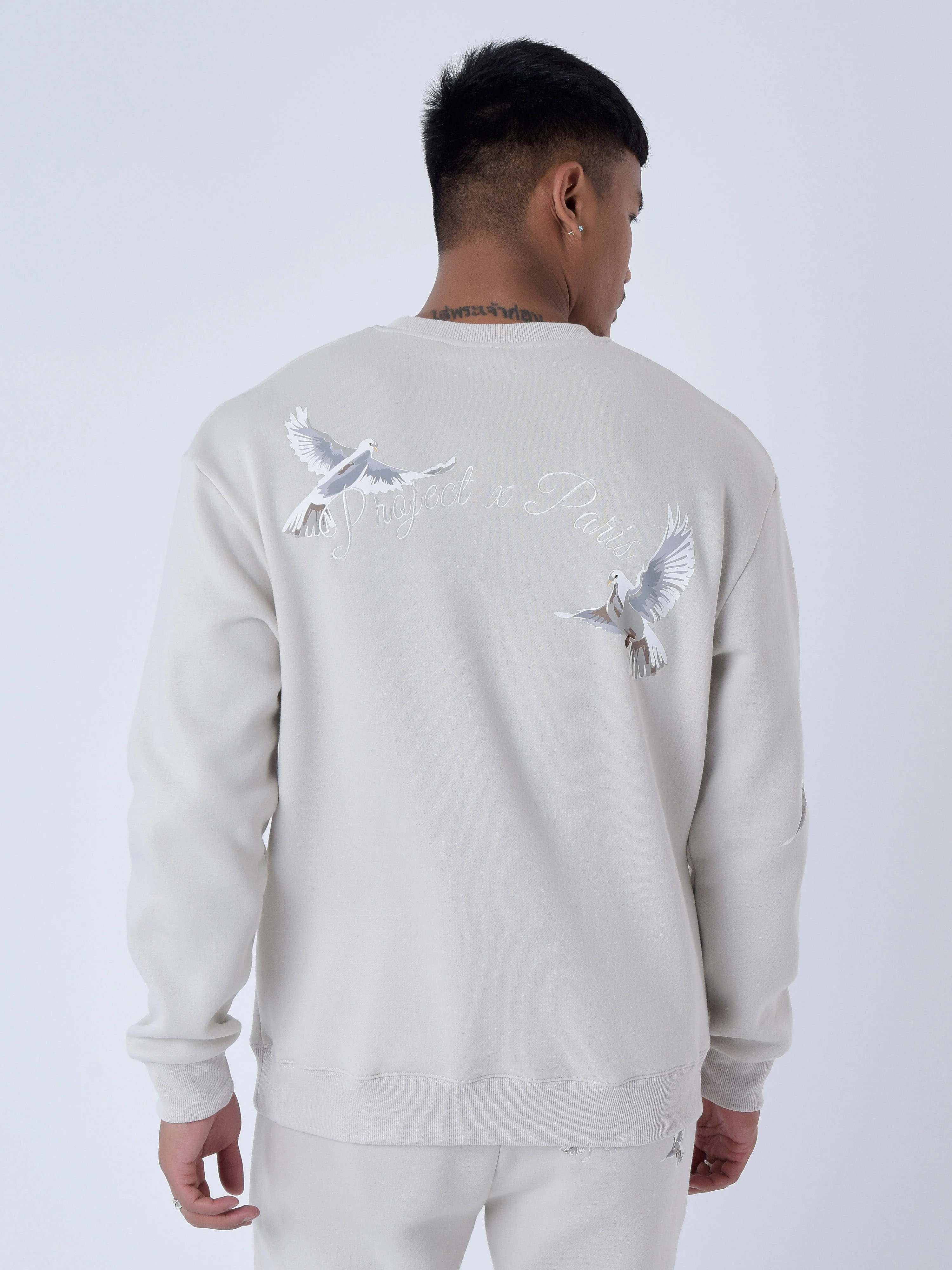 Sweatshirt loose à motif colombes - Image 2