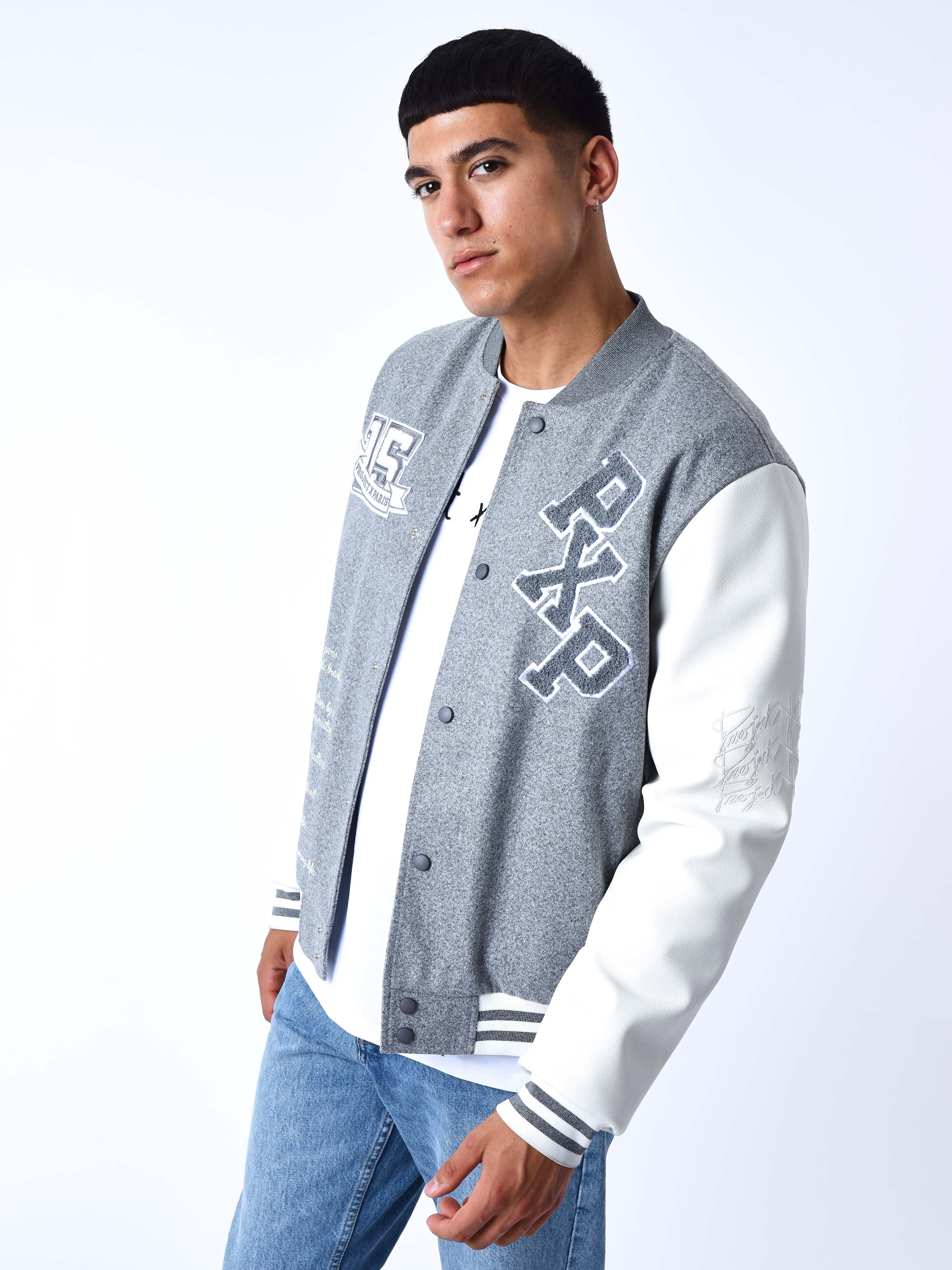 Veste oversize style universitaire avec écusson brodés - Image 4