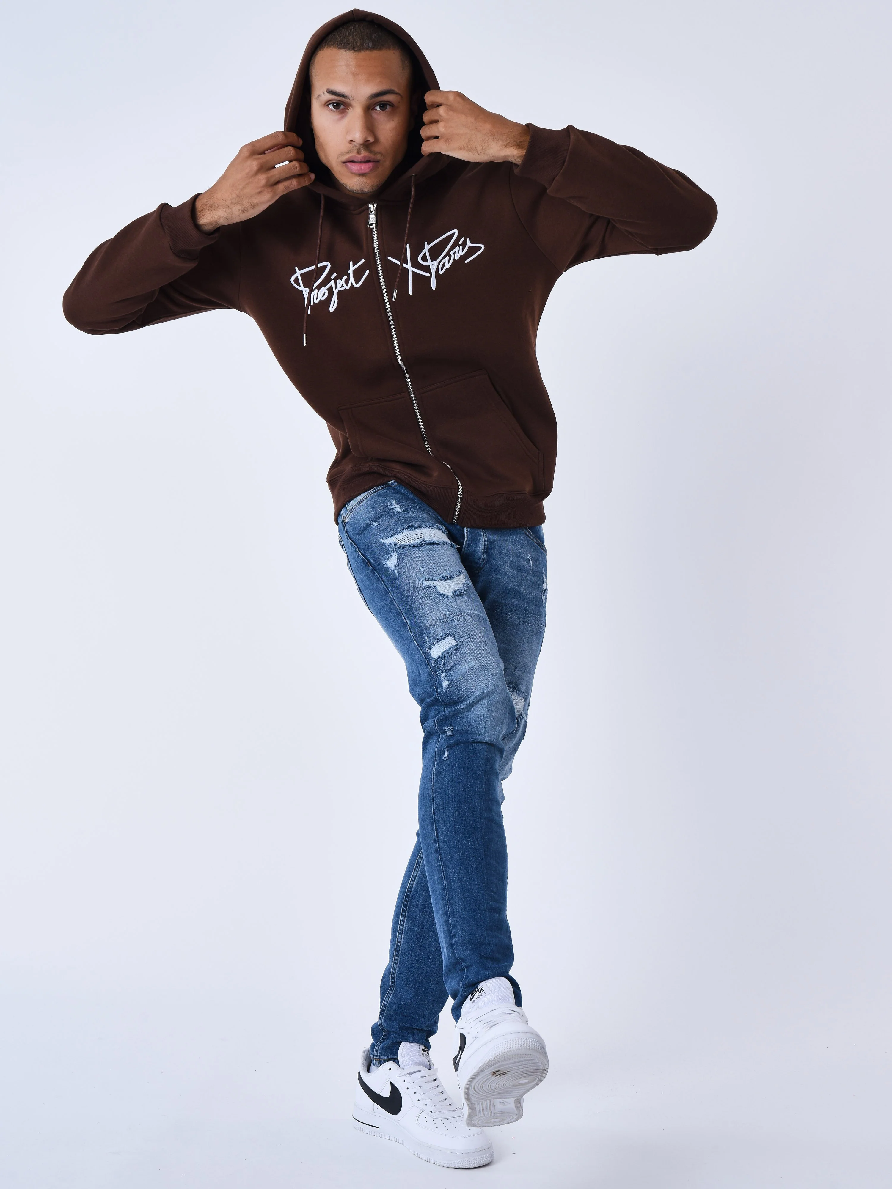 Veste a capuche zippé à broderie Origin