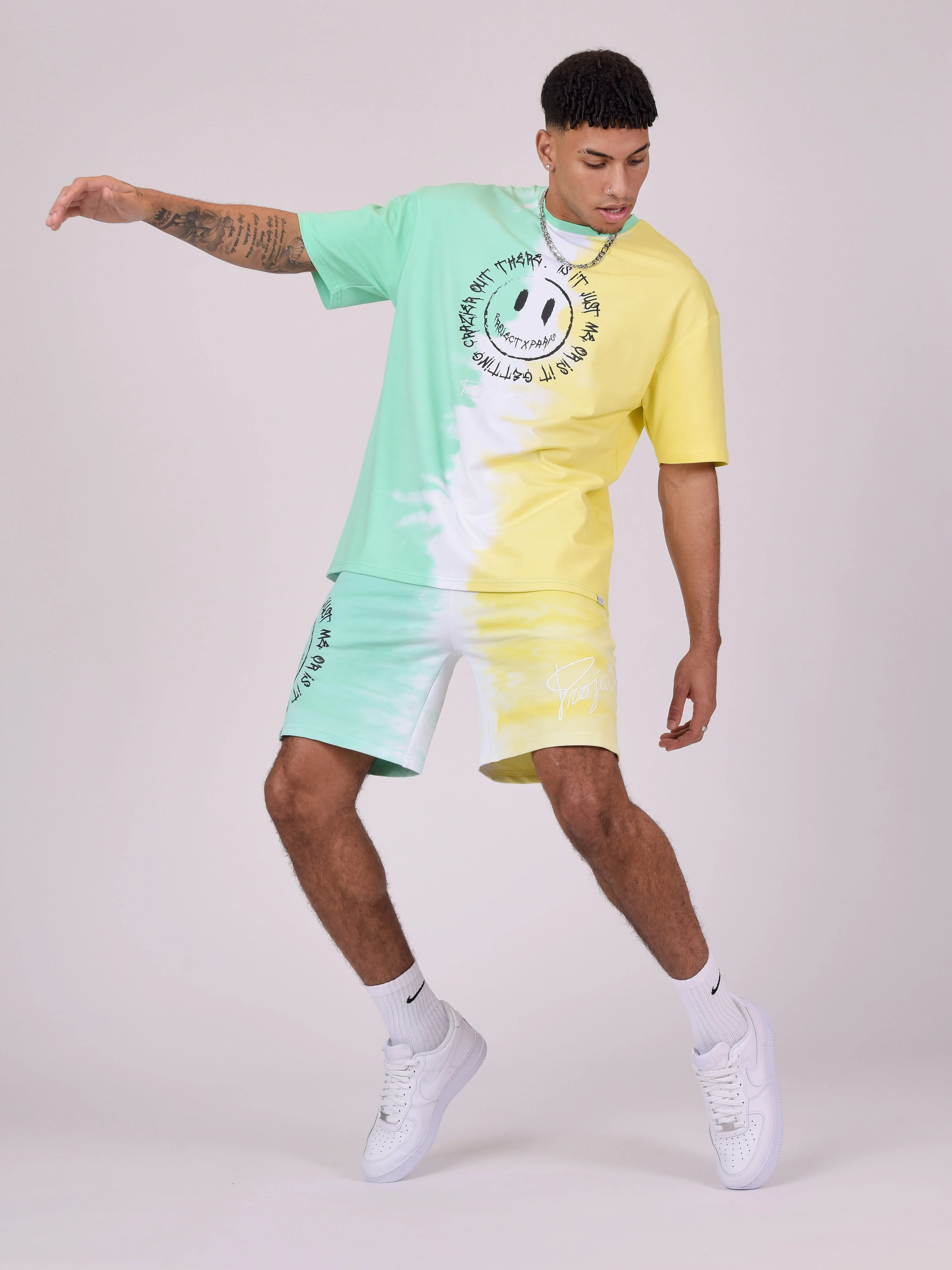 Short bicolore dégradé smiley
