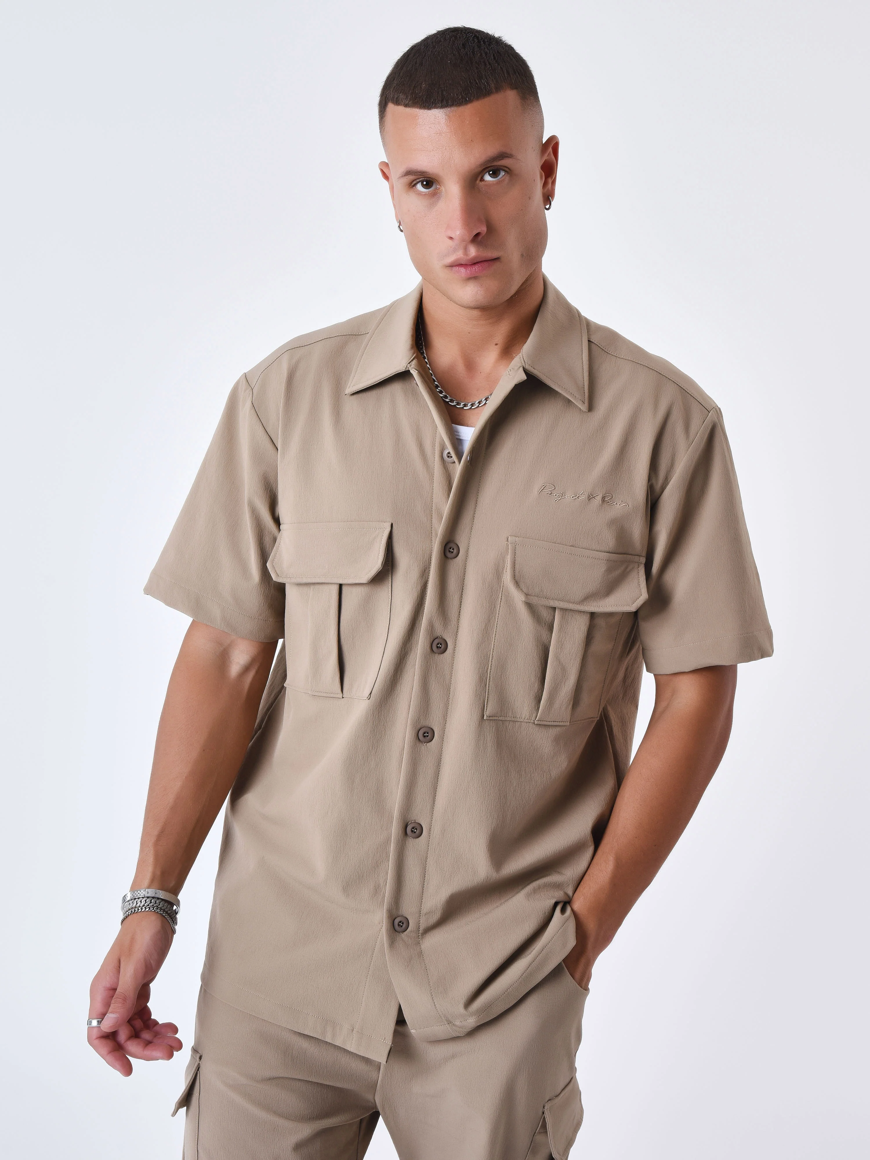 Chemise manches courtes uni texturé - Image 3
