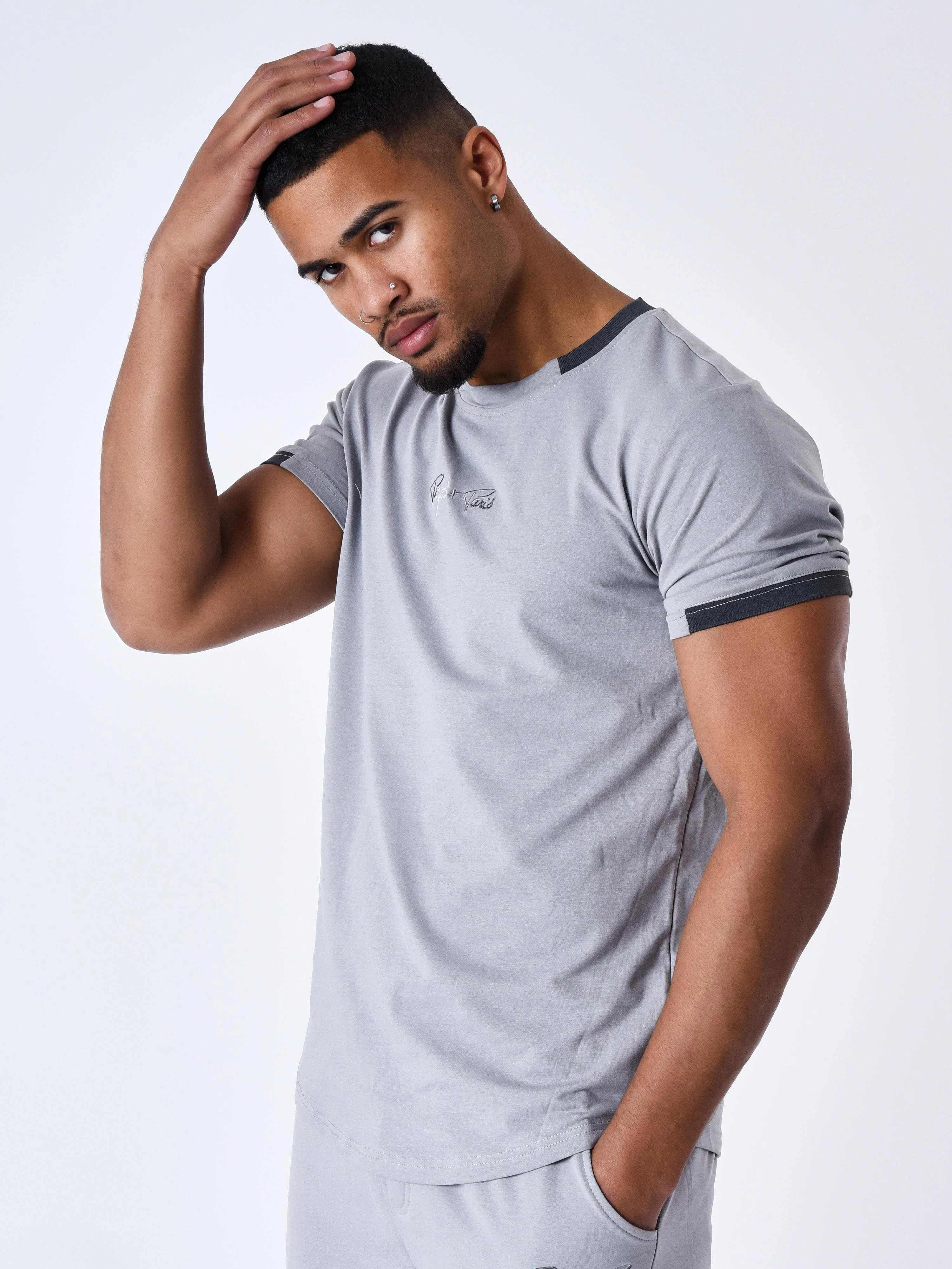 T-shirt avec bande contrastée logotée - Image 4