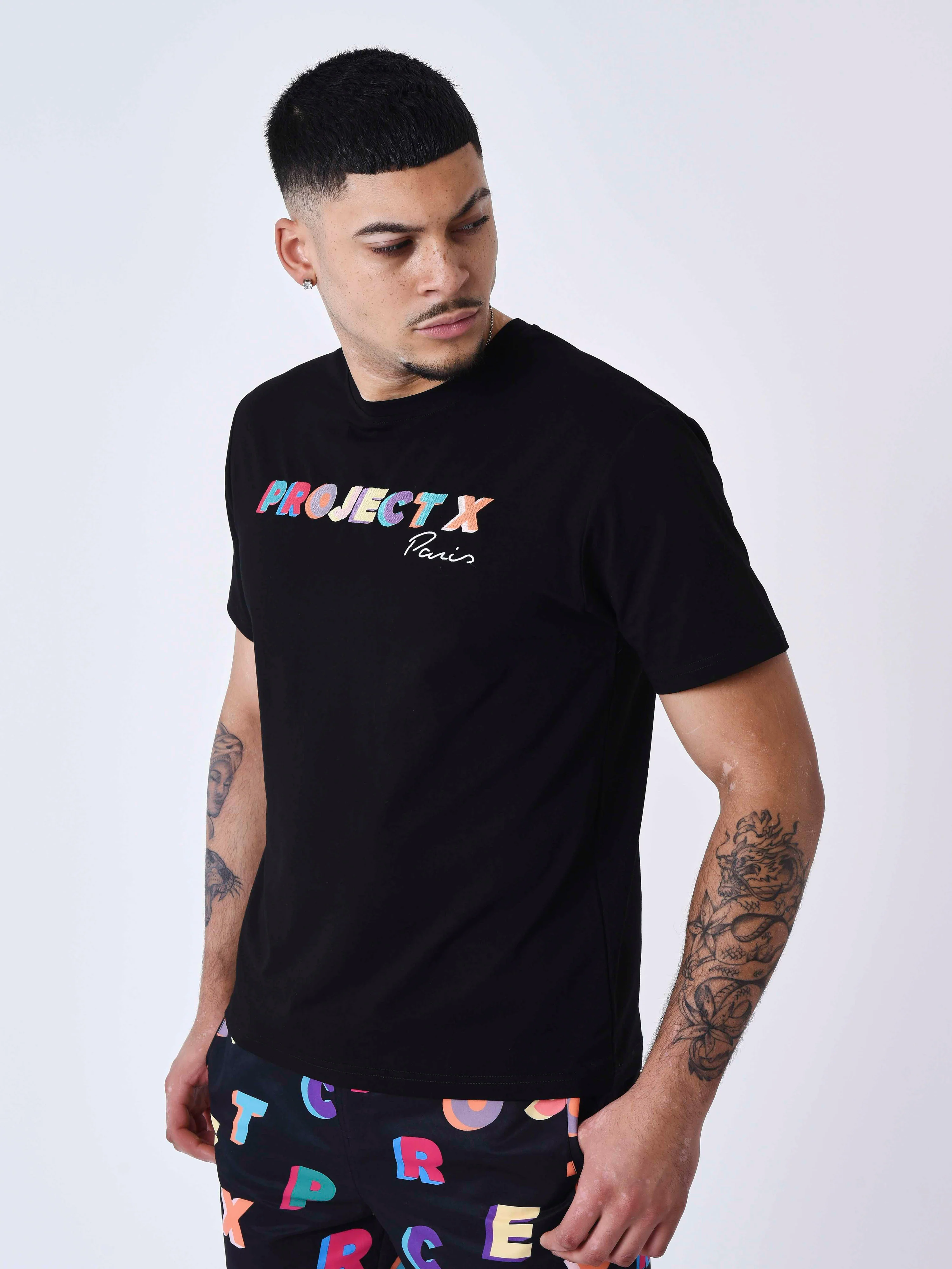 T-shirt oversize Logo broderie multicolores - Image 5