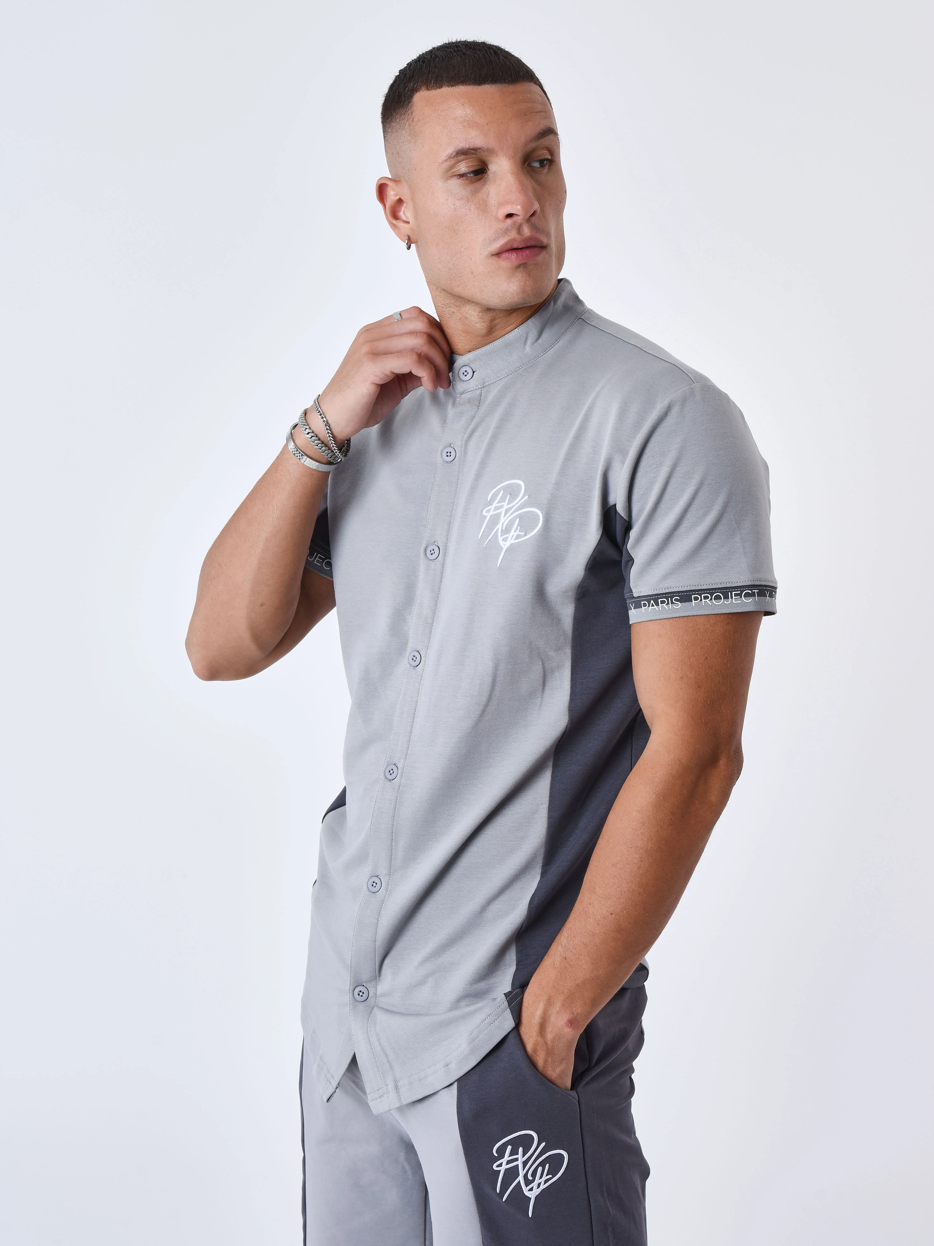 Chemise Col mao Bicolore - Image 5