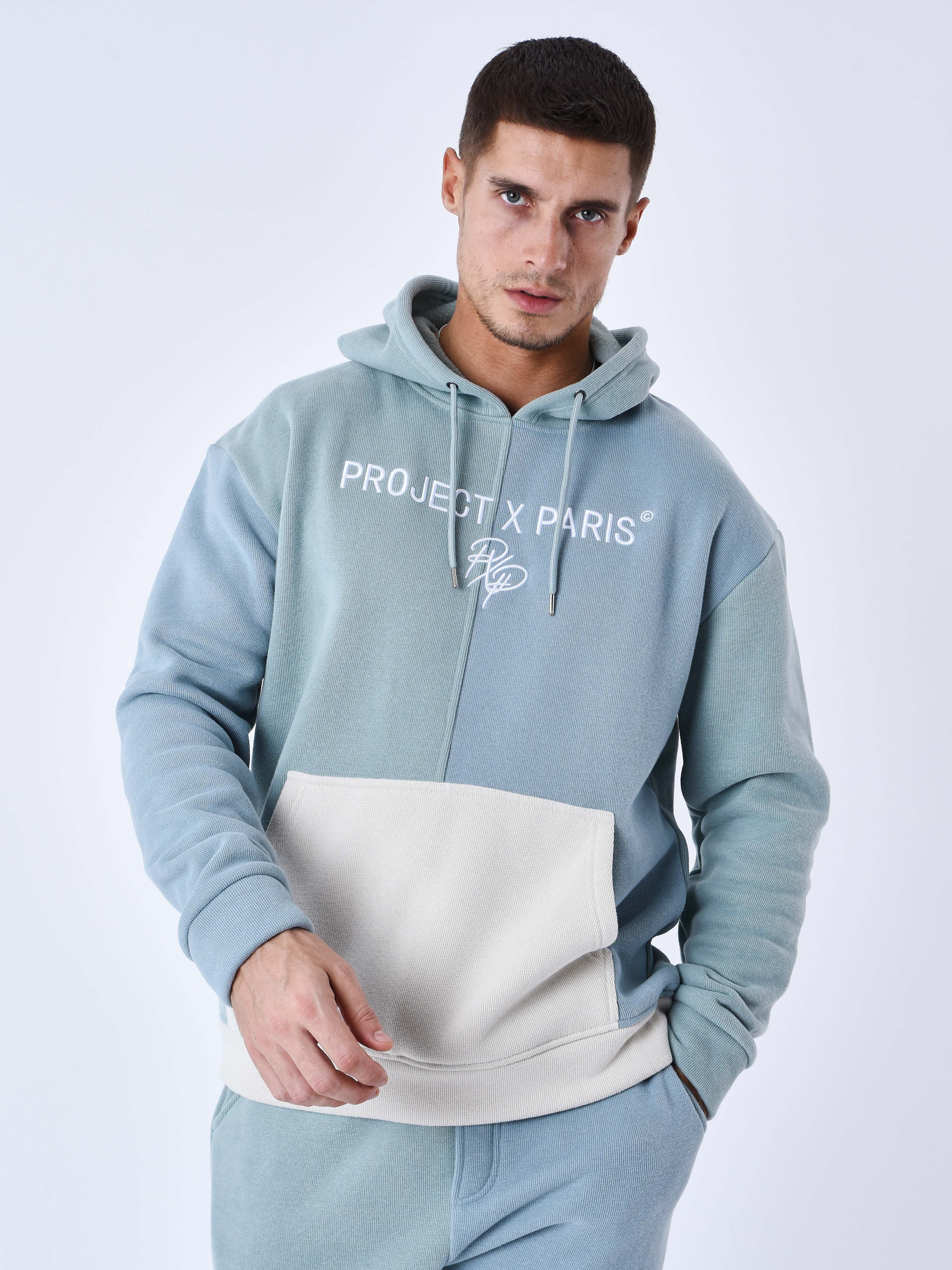 Sweat Ă Capuche tricolore en maille - Image 2