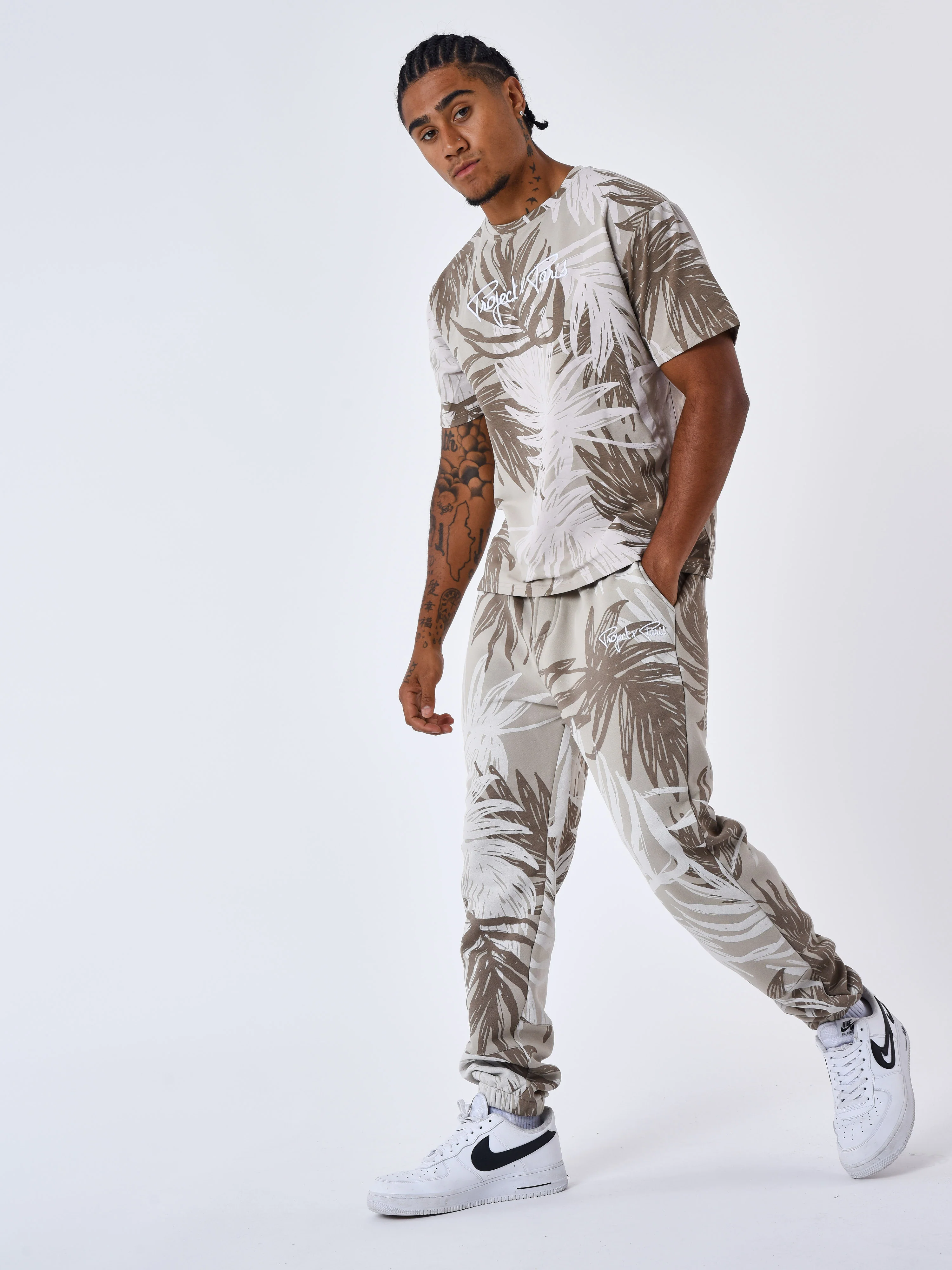 Bas de jogging motif all over feuilles de palmier - Image 4