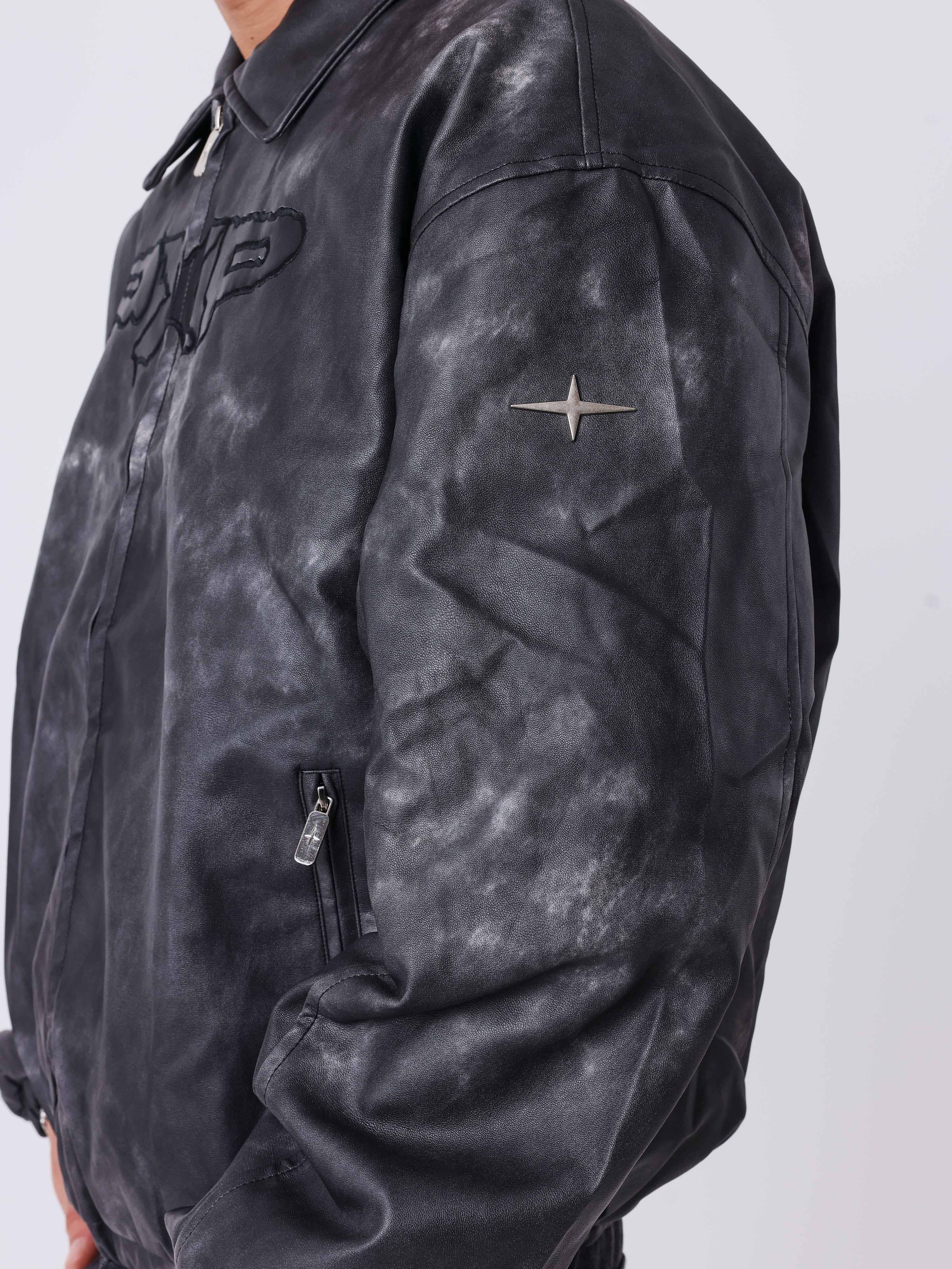 Veste simili cuir vieilli noir - Image 5