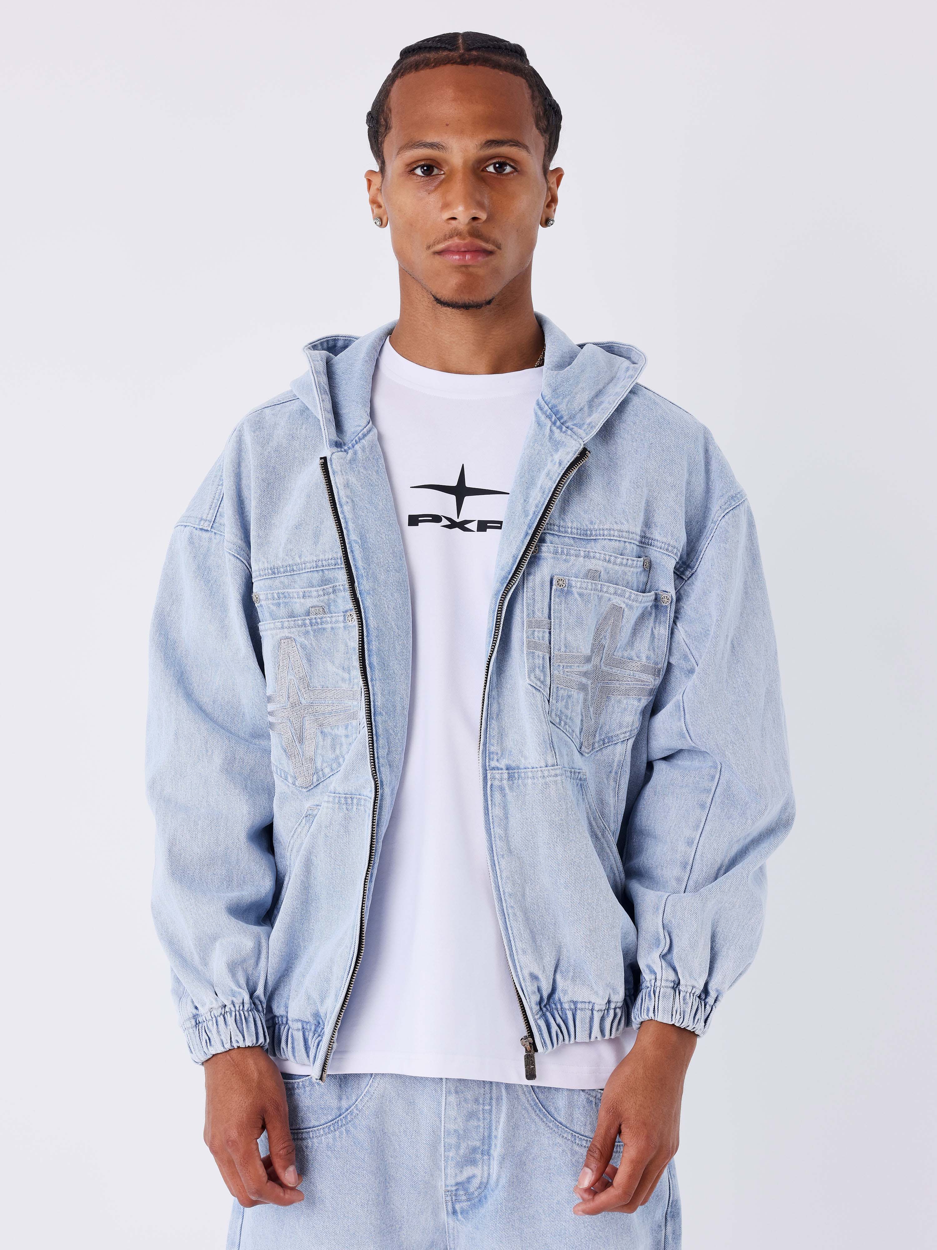 Veste à capuche en denim
