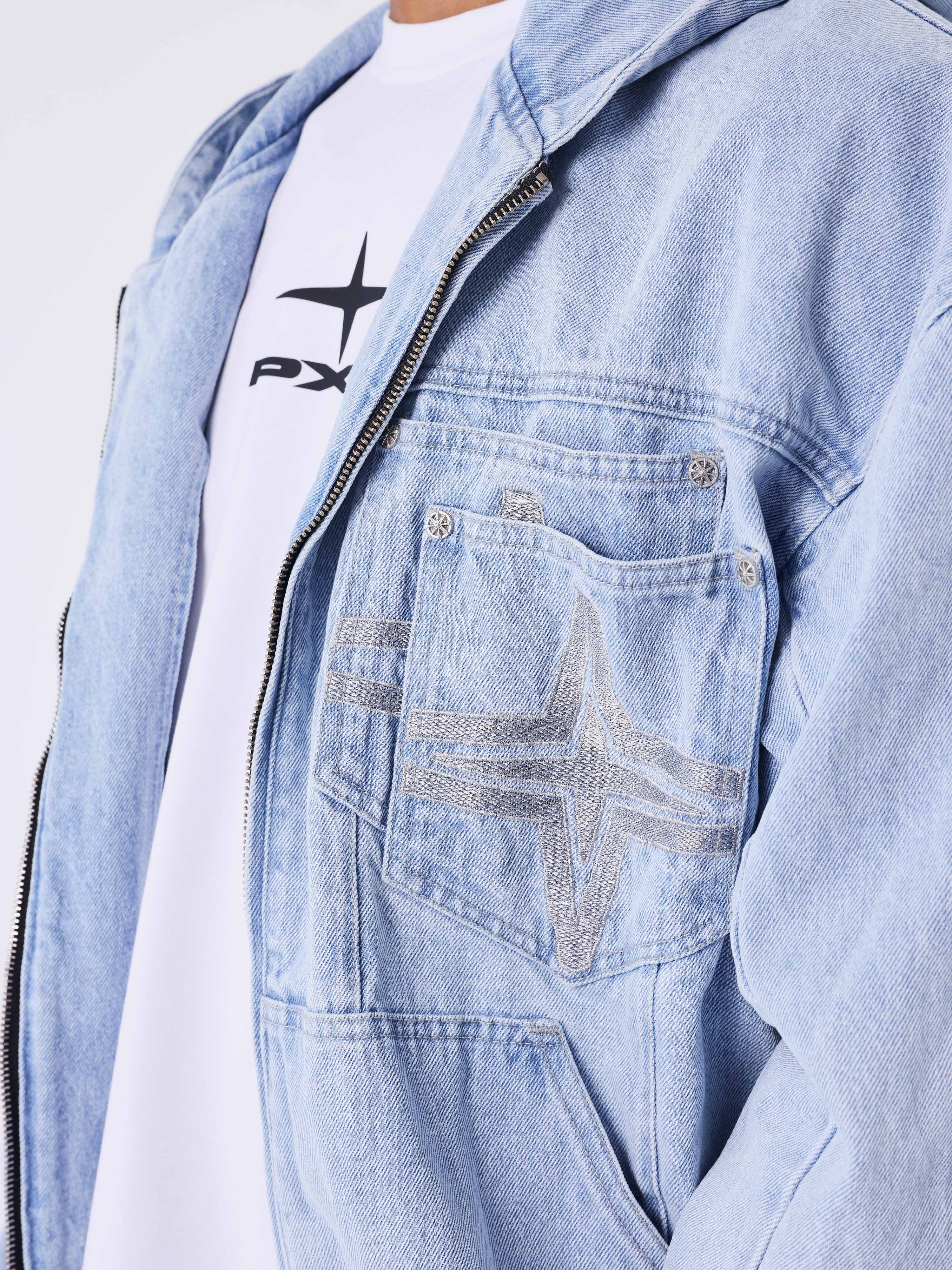 Veste à capuche en denim - Image 4