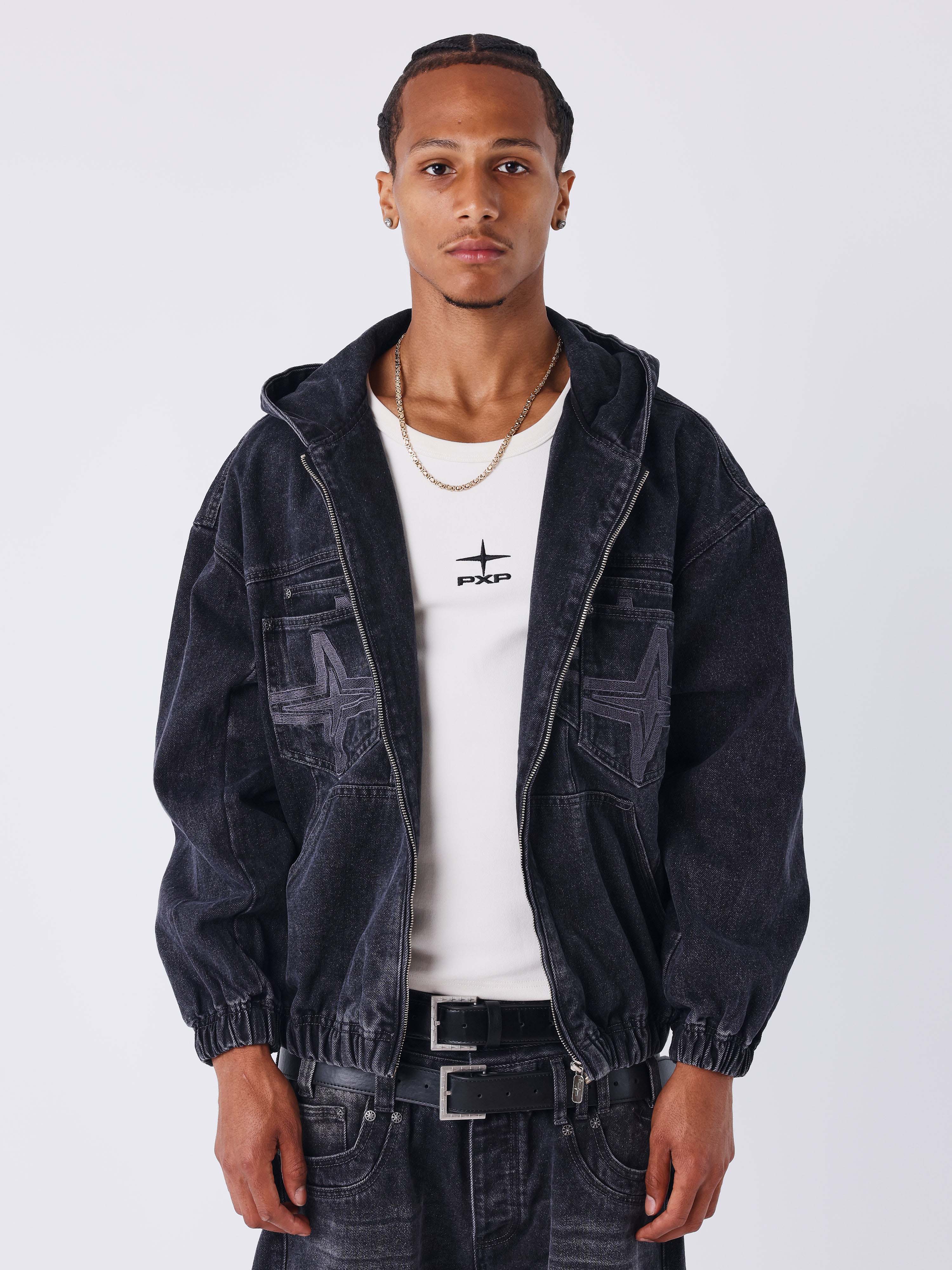 Veste Ă capuche en denim