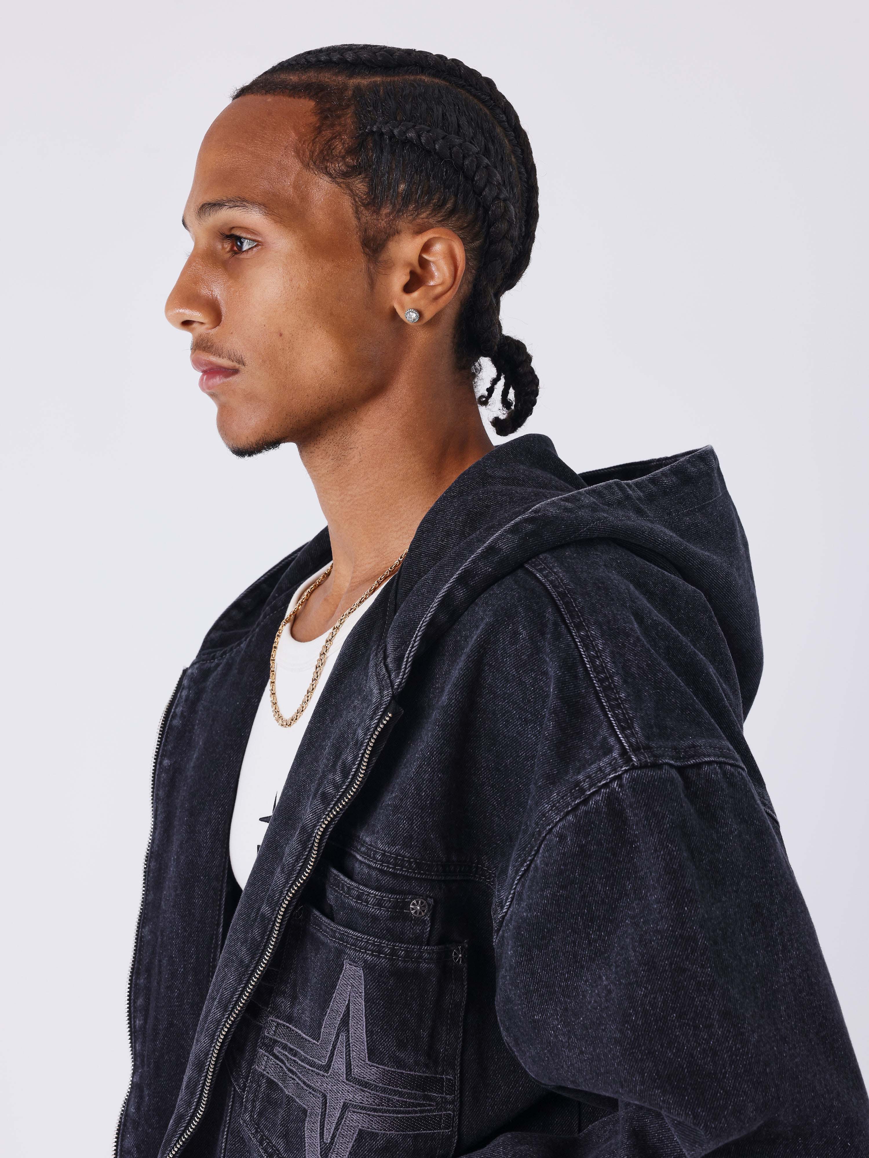 Veste Ă capuche en denim - Image 3