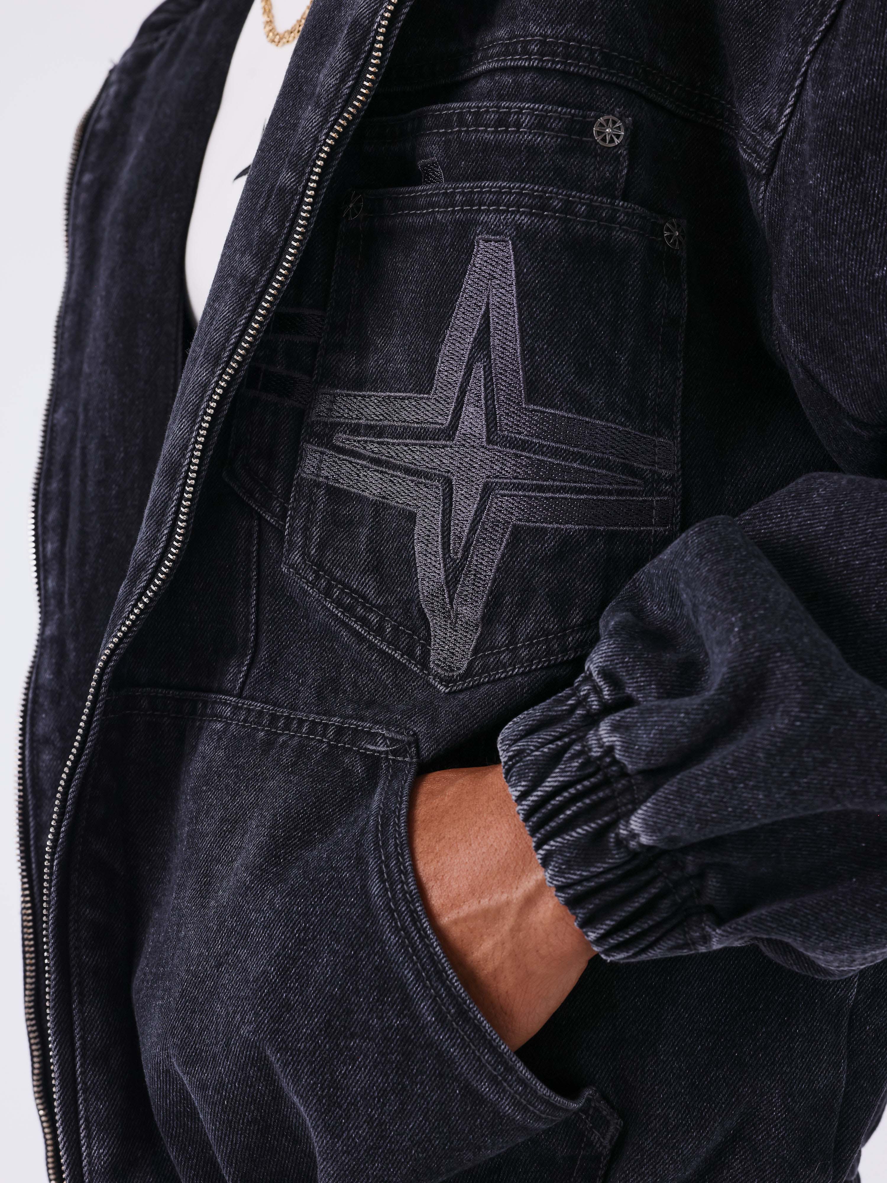 Veste Ă capuche en denim - Image 4