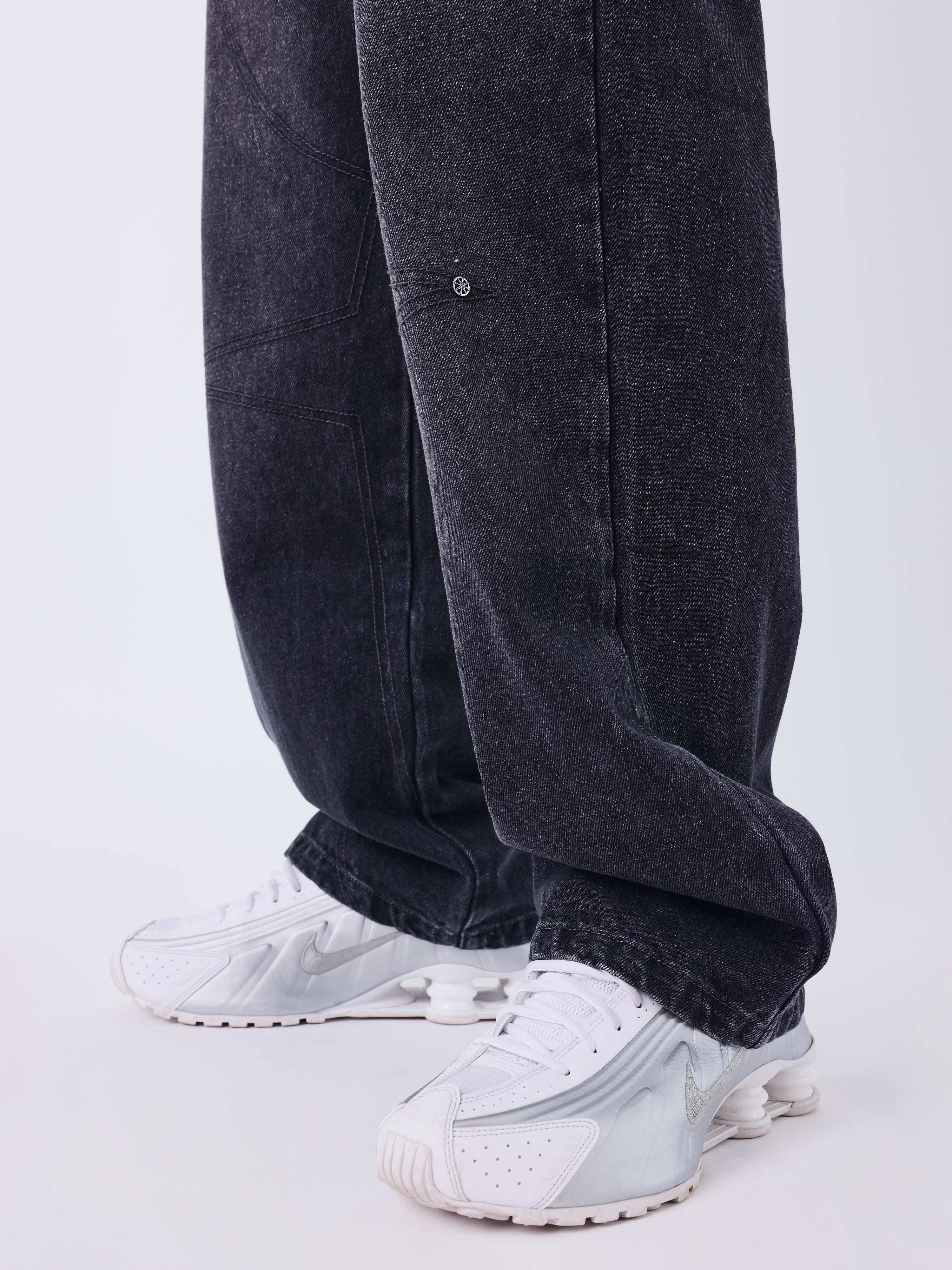 Jean loose en denim noir coutures Polaris - Image 6
