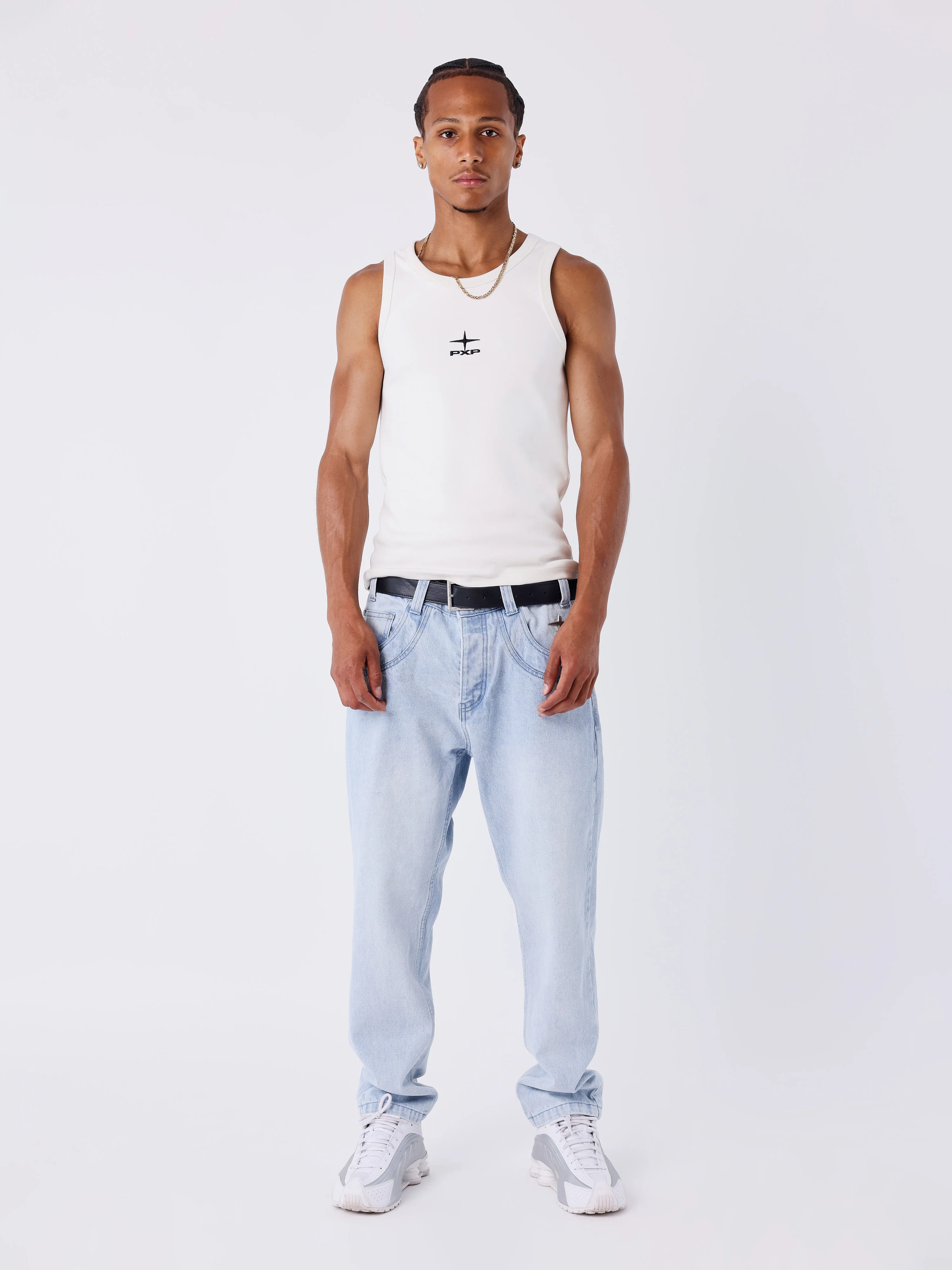 Jean slim denim bleu délavé