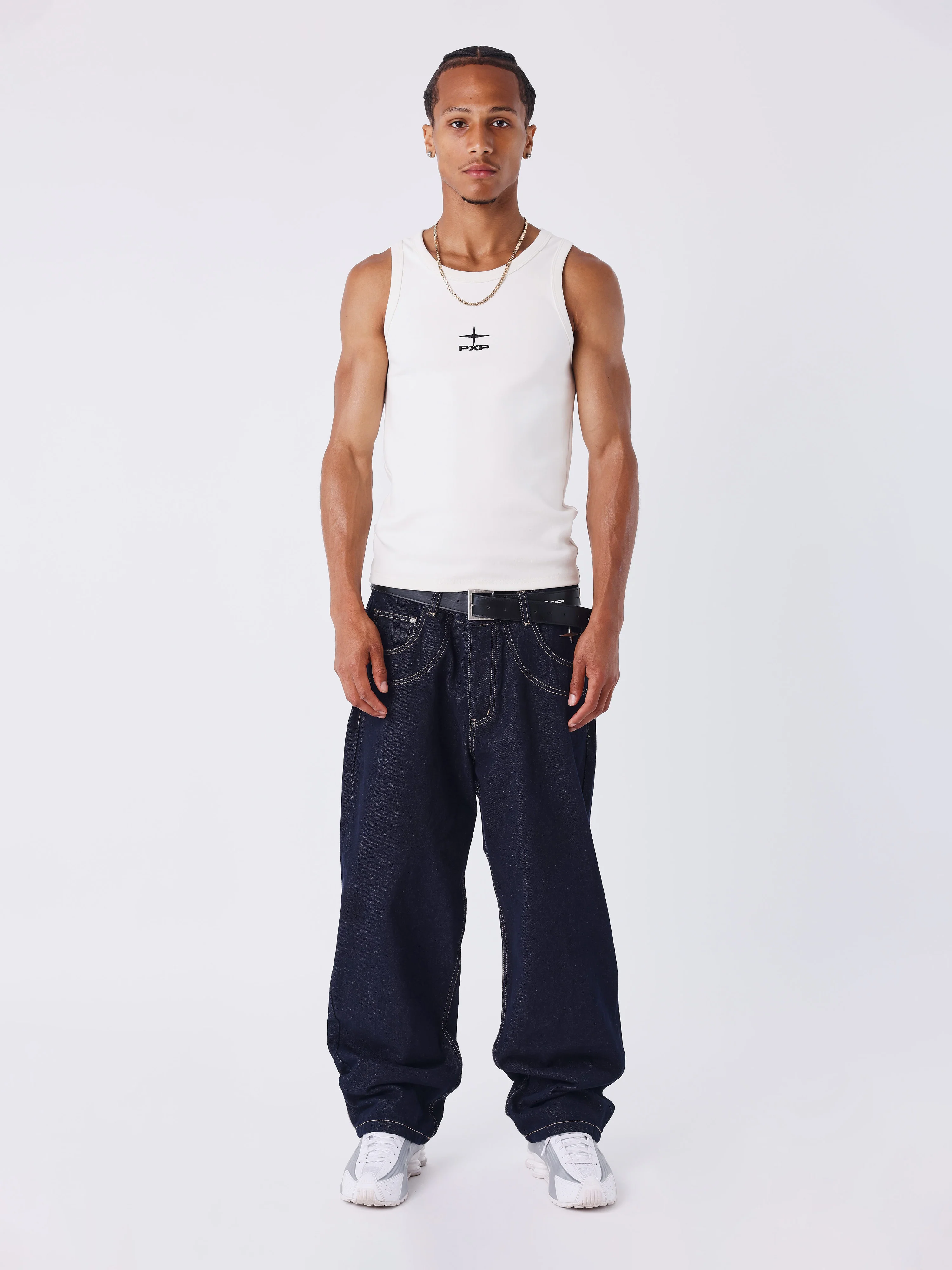 Jean baggy en denim brut