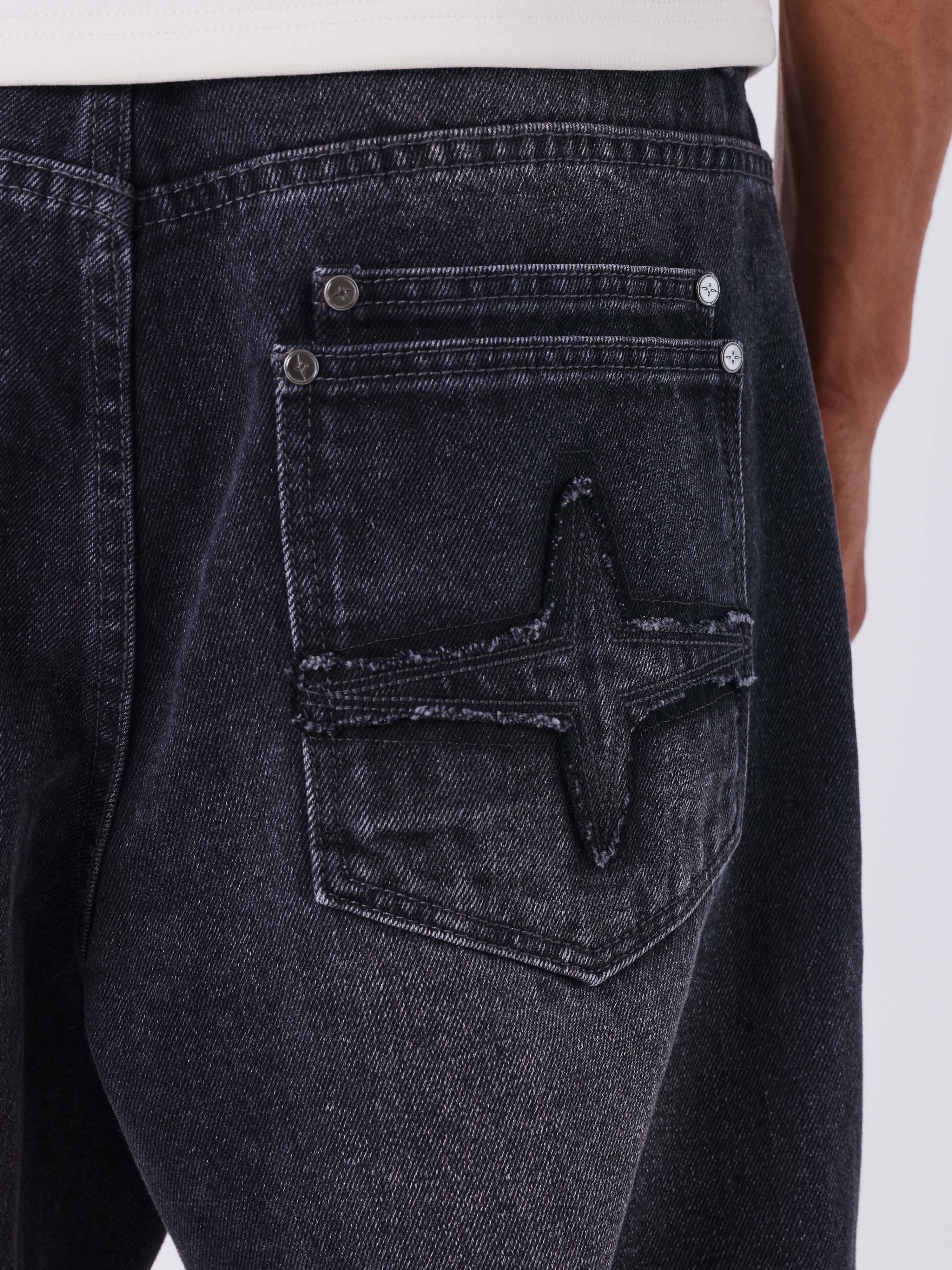 Jean baggy en denim noir délavé - Image 5