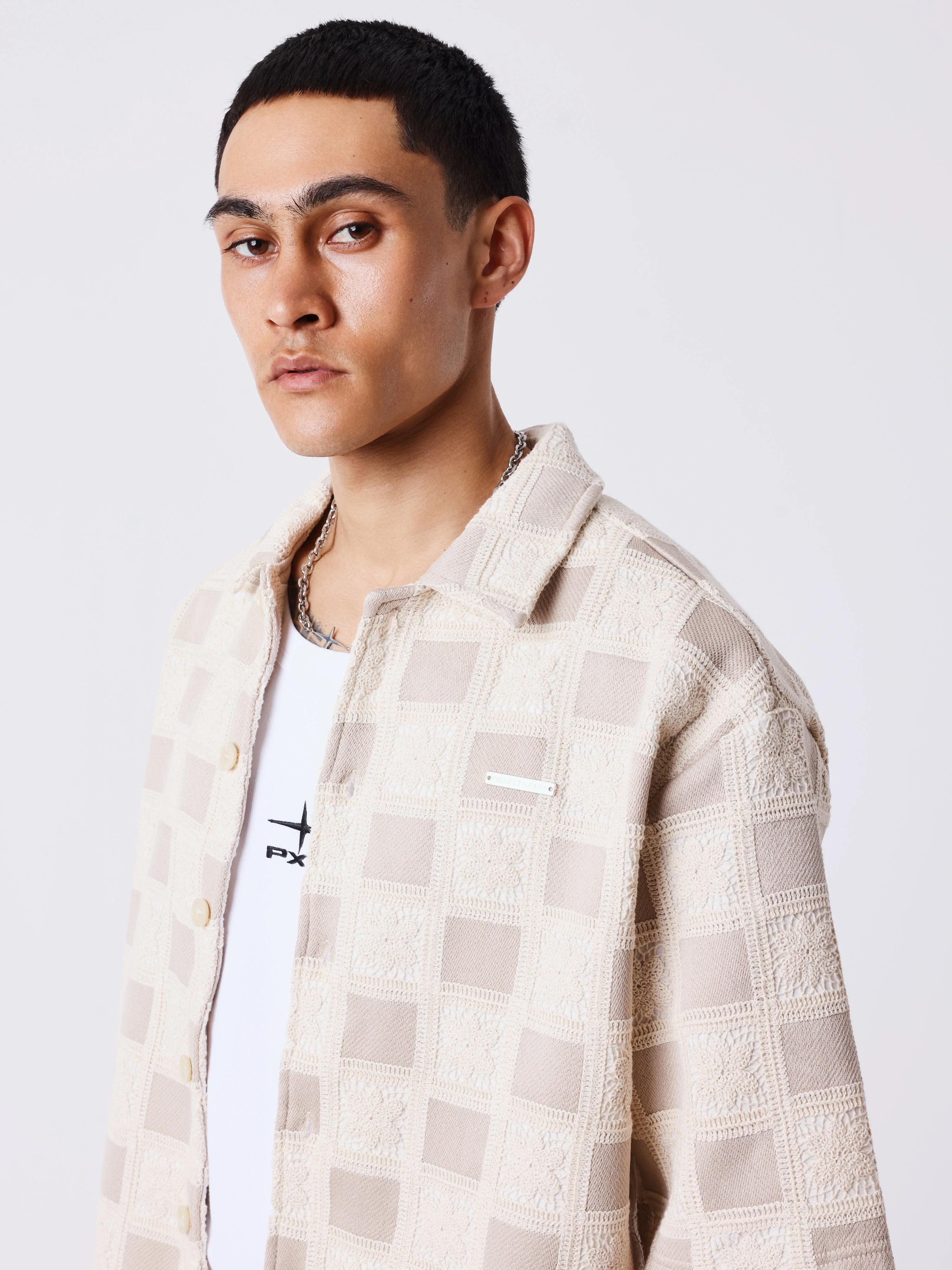 Chemise texturée à motif carreaux - Image 3