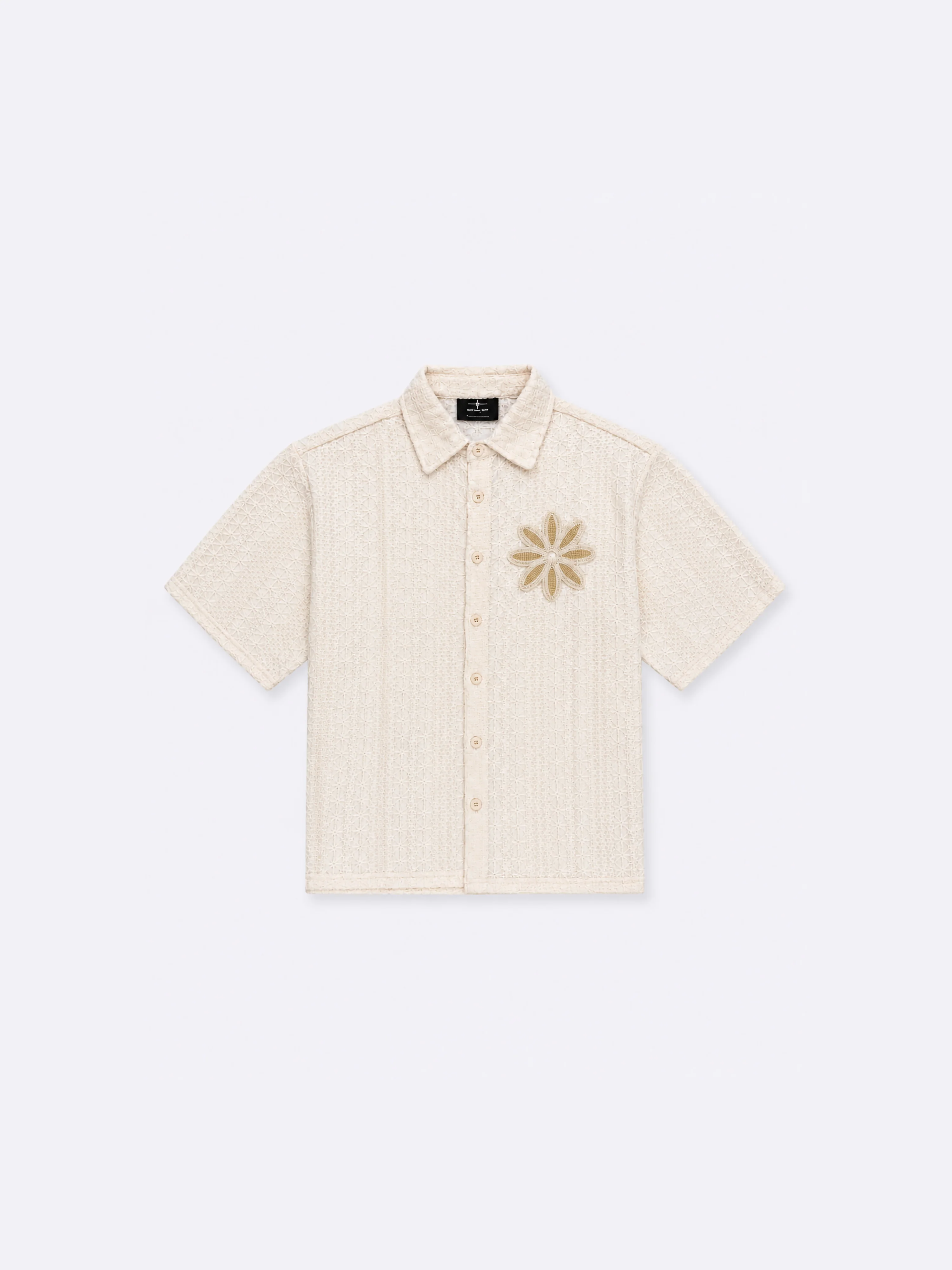 Chemise brodée ajourée avec fleur