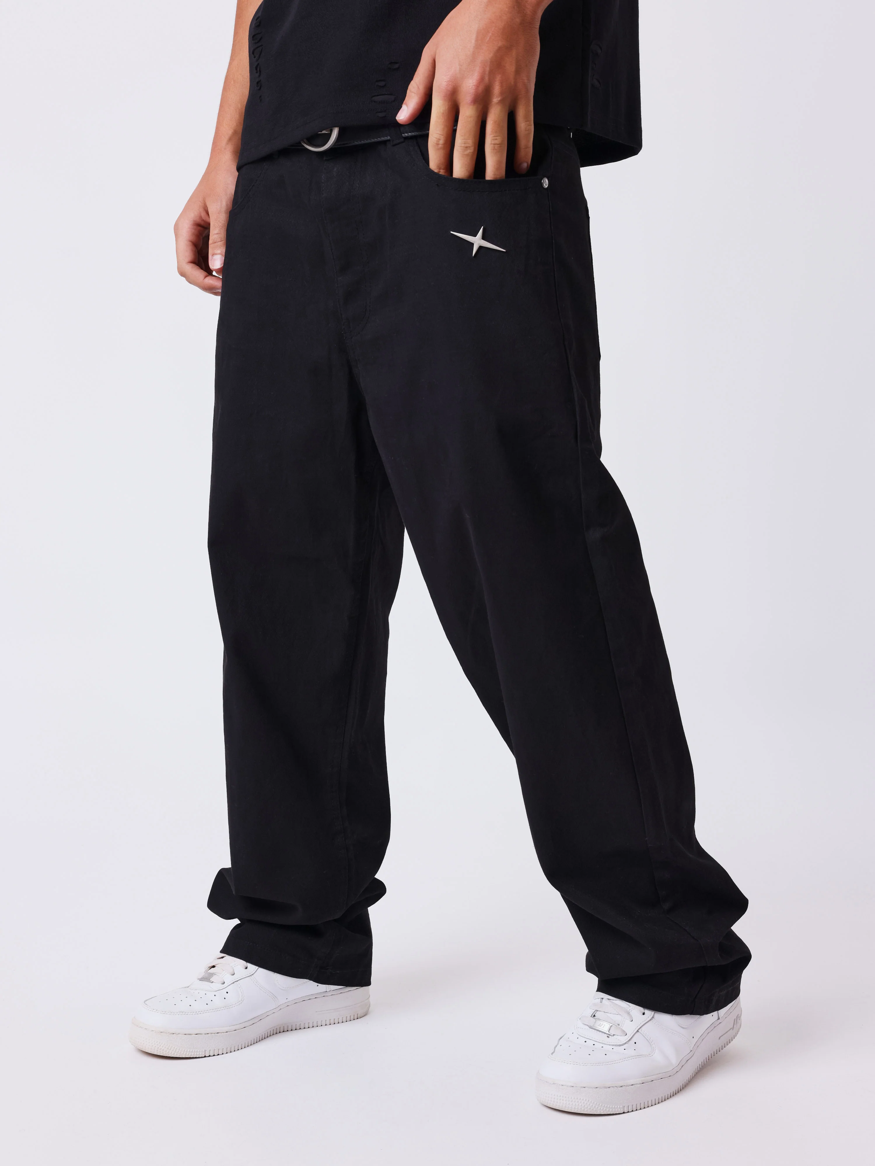 Pantalon Superposition à Taille Contrastée - Image 3