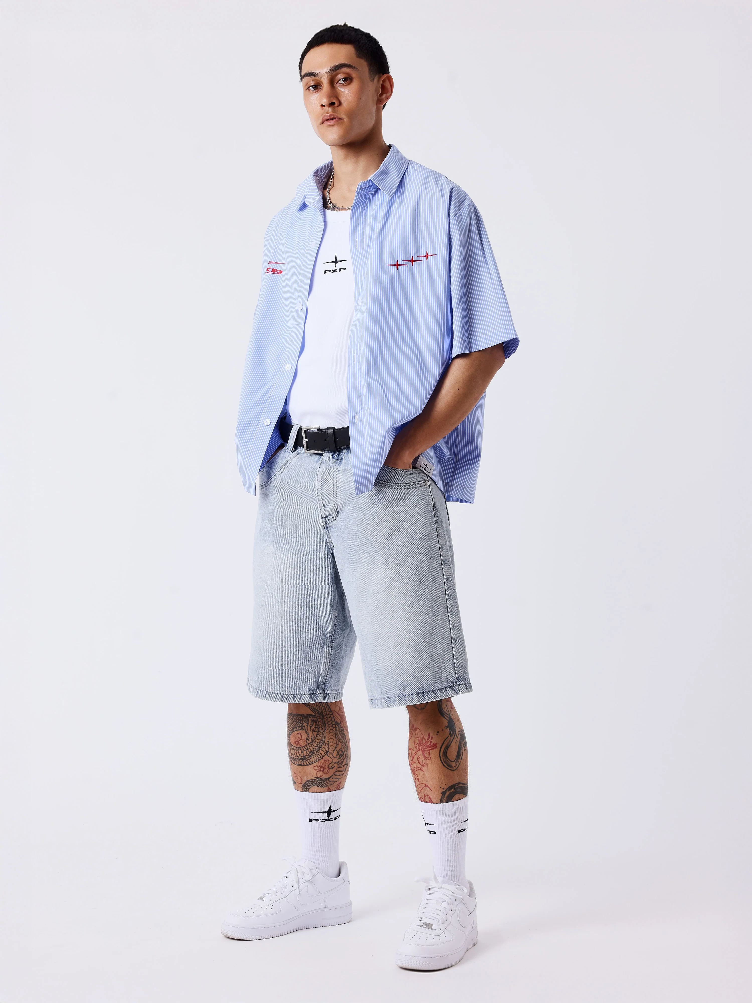 Bermuda homme en denim délavé