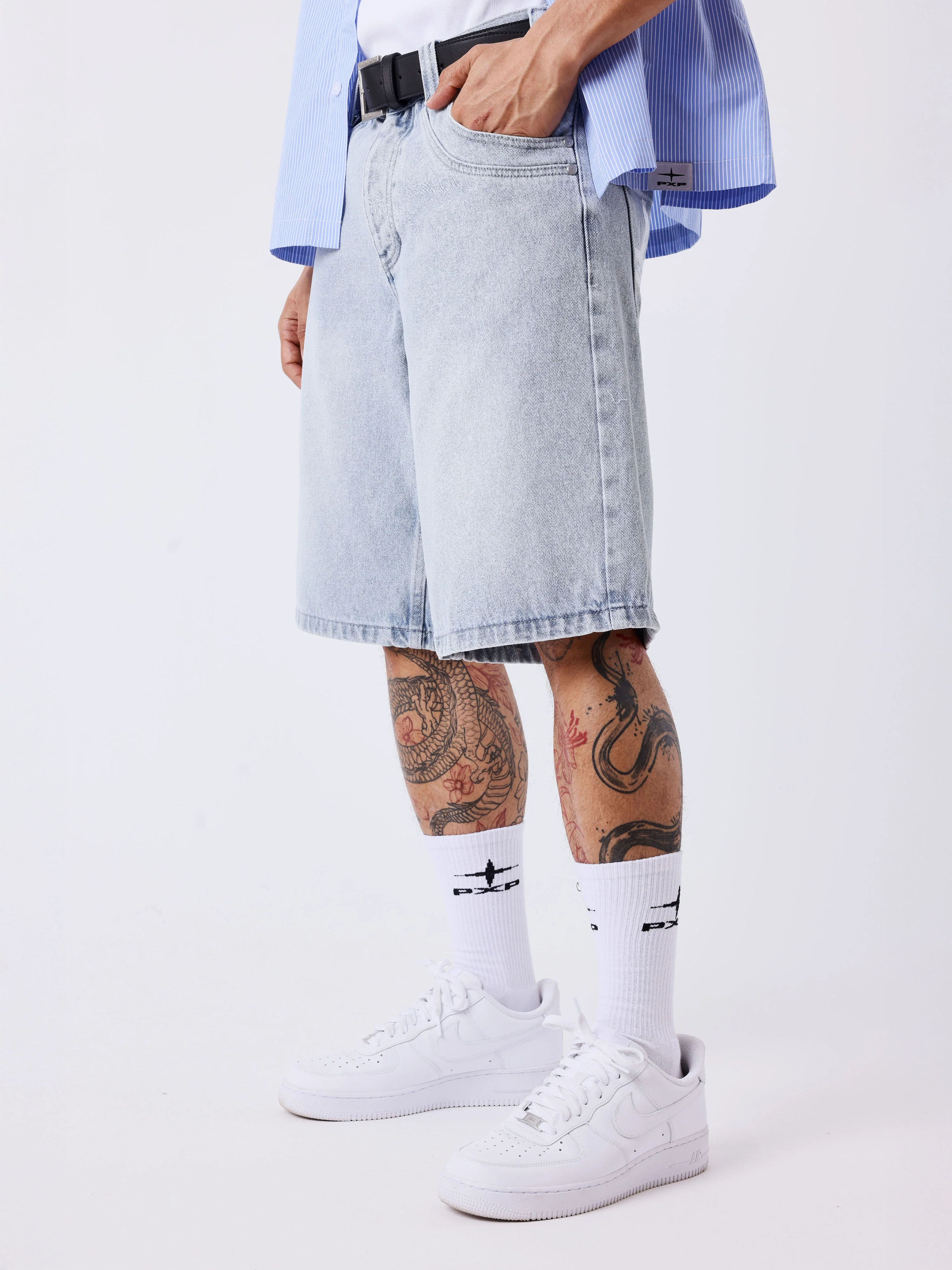 Bermuda homme en denim délavé - Image 3