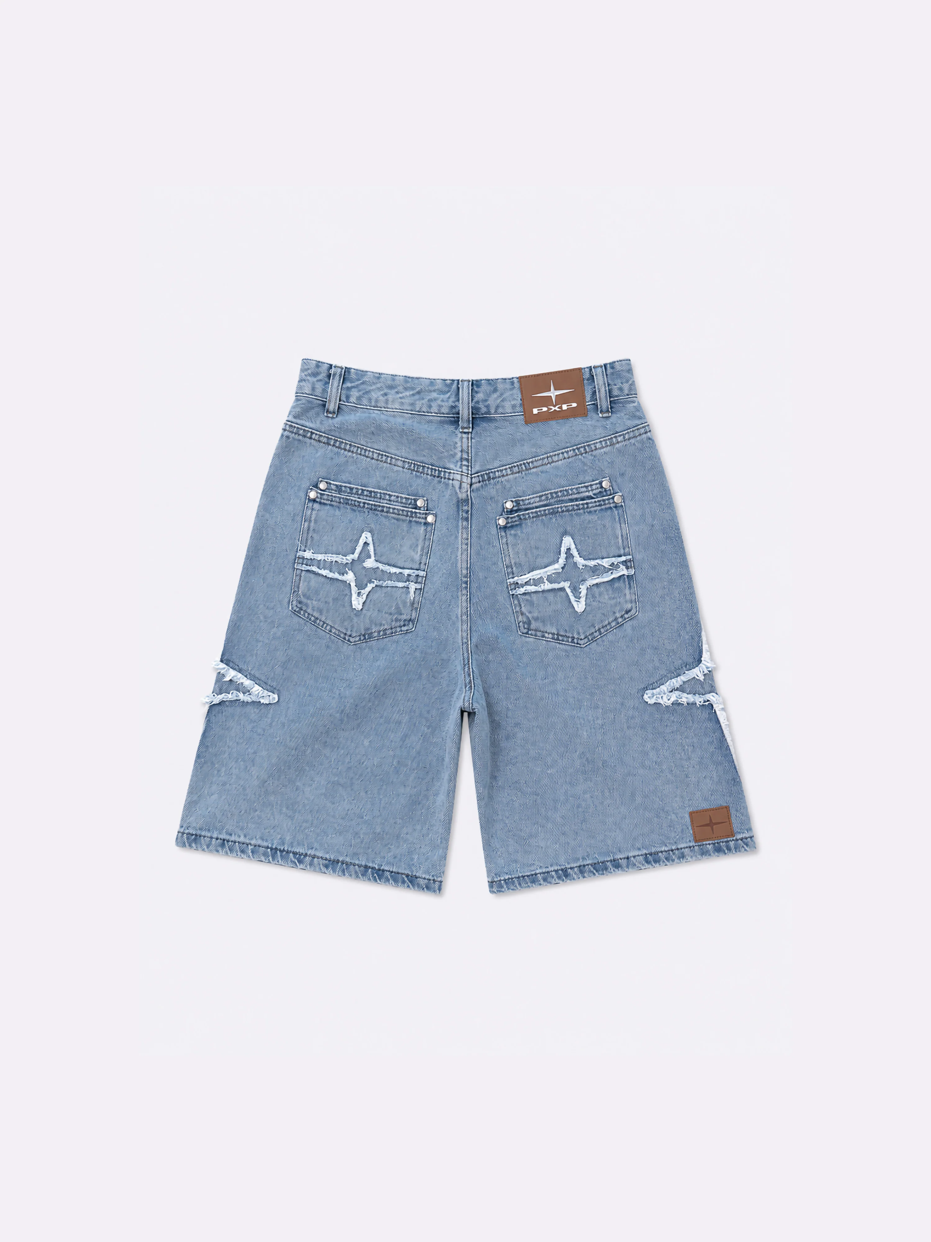 Short denim à détails effilochés PXP - Image 2