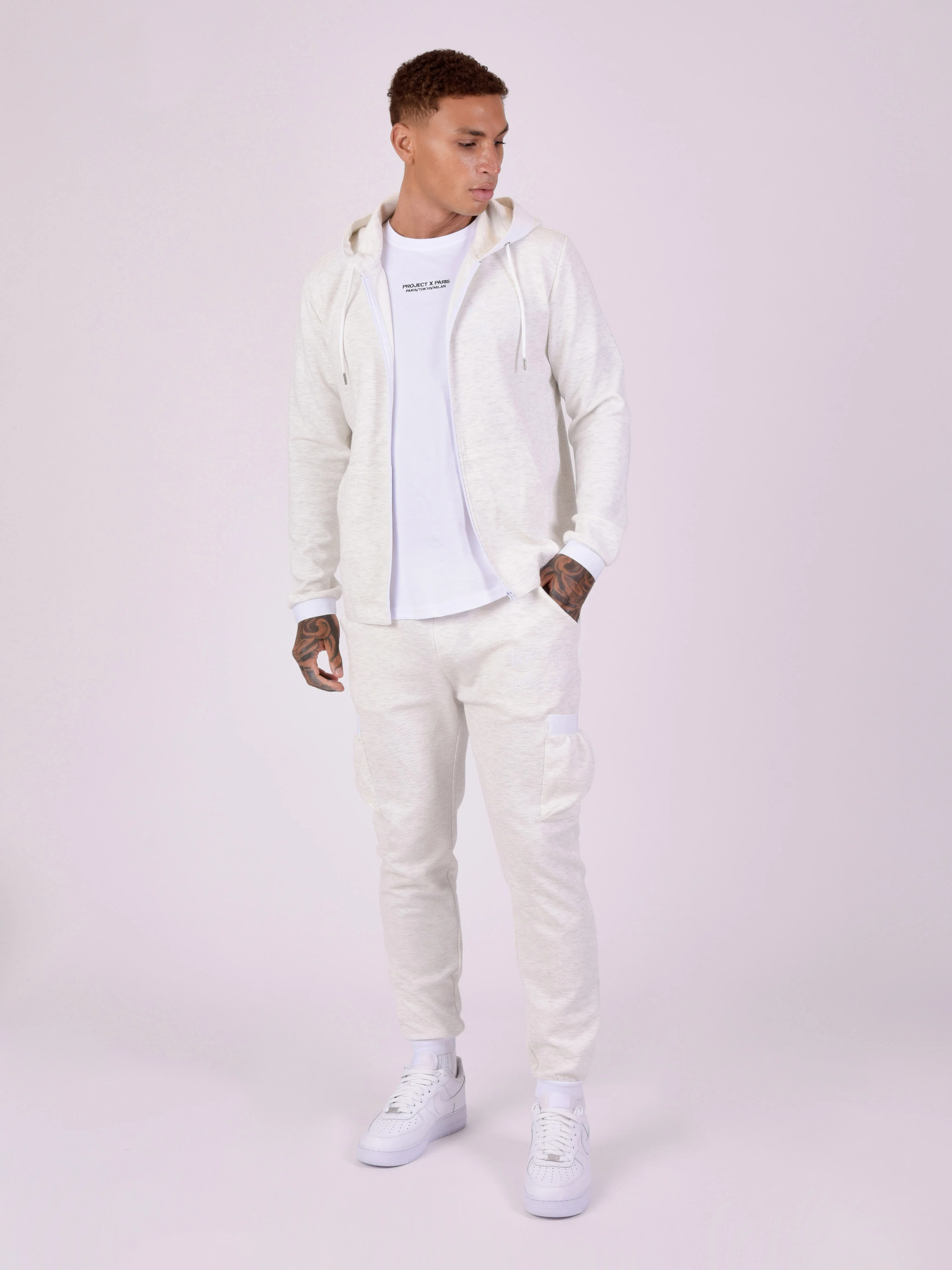 Bas de jogging en tissus texturé et details élastique sport - Image 3
