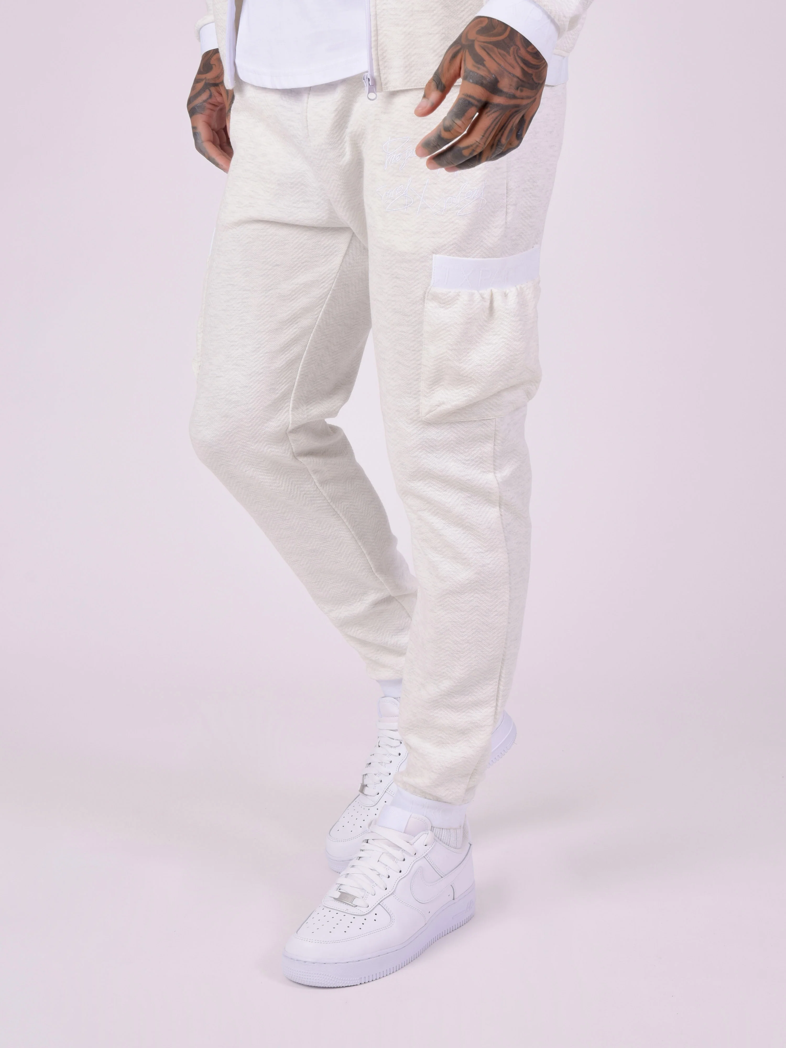 Bas de jogging en tissus texturé et details élastique sport - Image 4