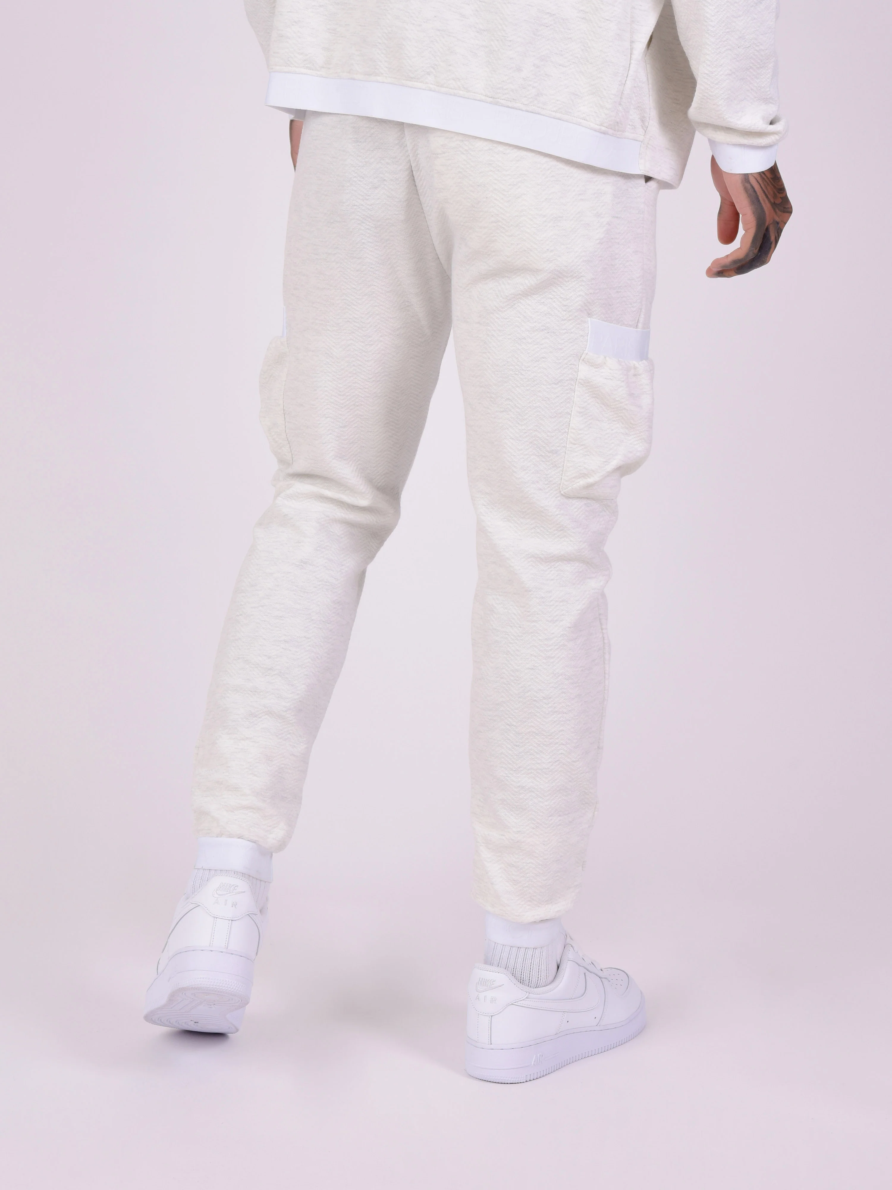 Bas de jogging en tissus texturé et details élastique sport - Image 5